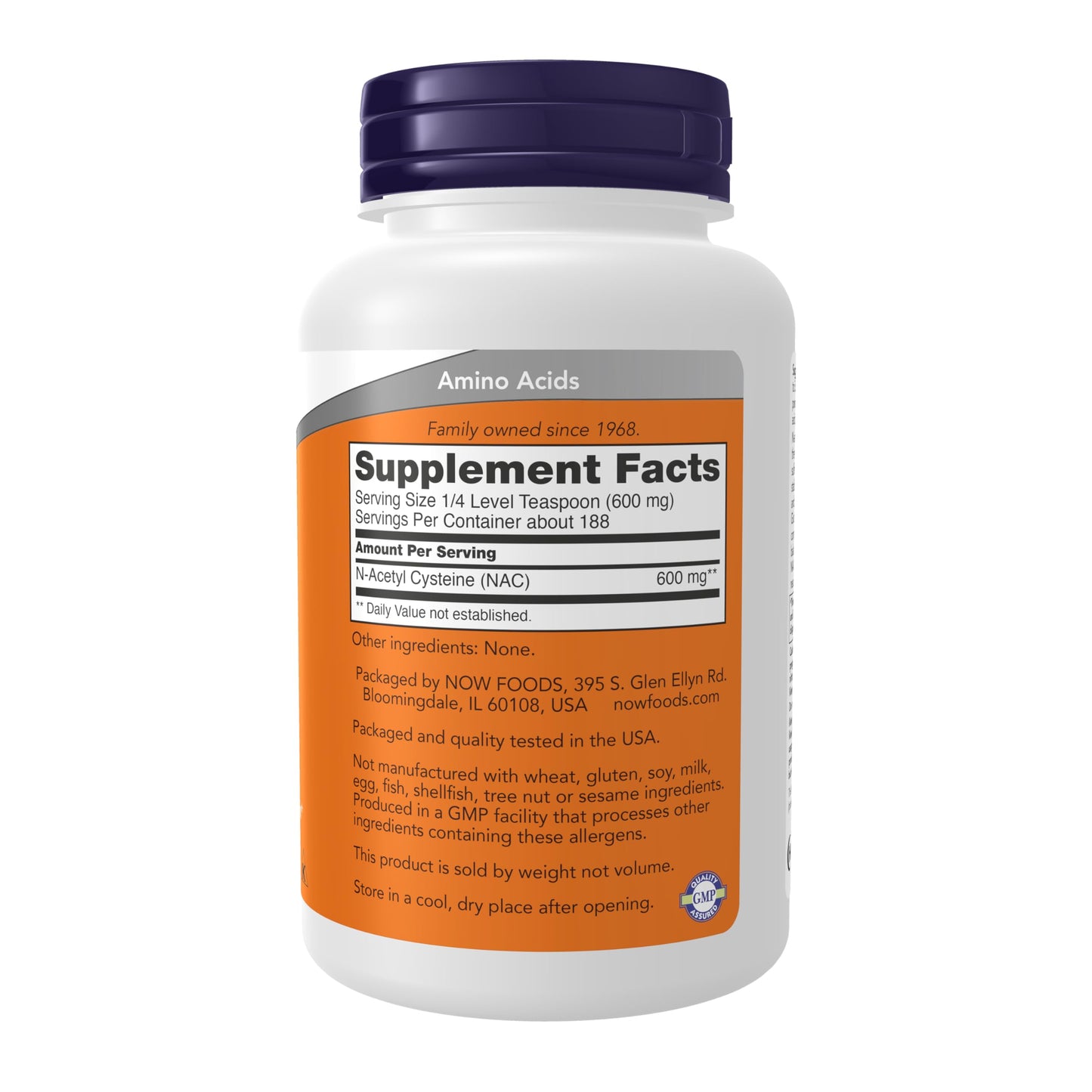 NOW Foods NAC (N-Acetyl Cysteine) 600 mg Powder, 4 oz