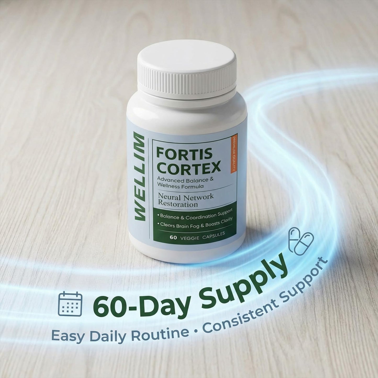 WELLIM FortisCortex for Vertigo, Potency Liver Detox & Clarity Capsules, 60 Capsules