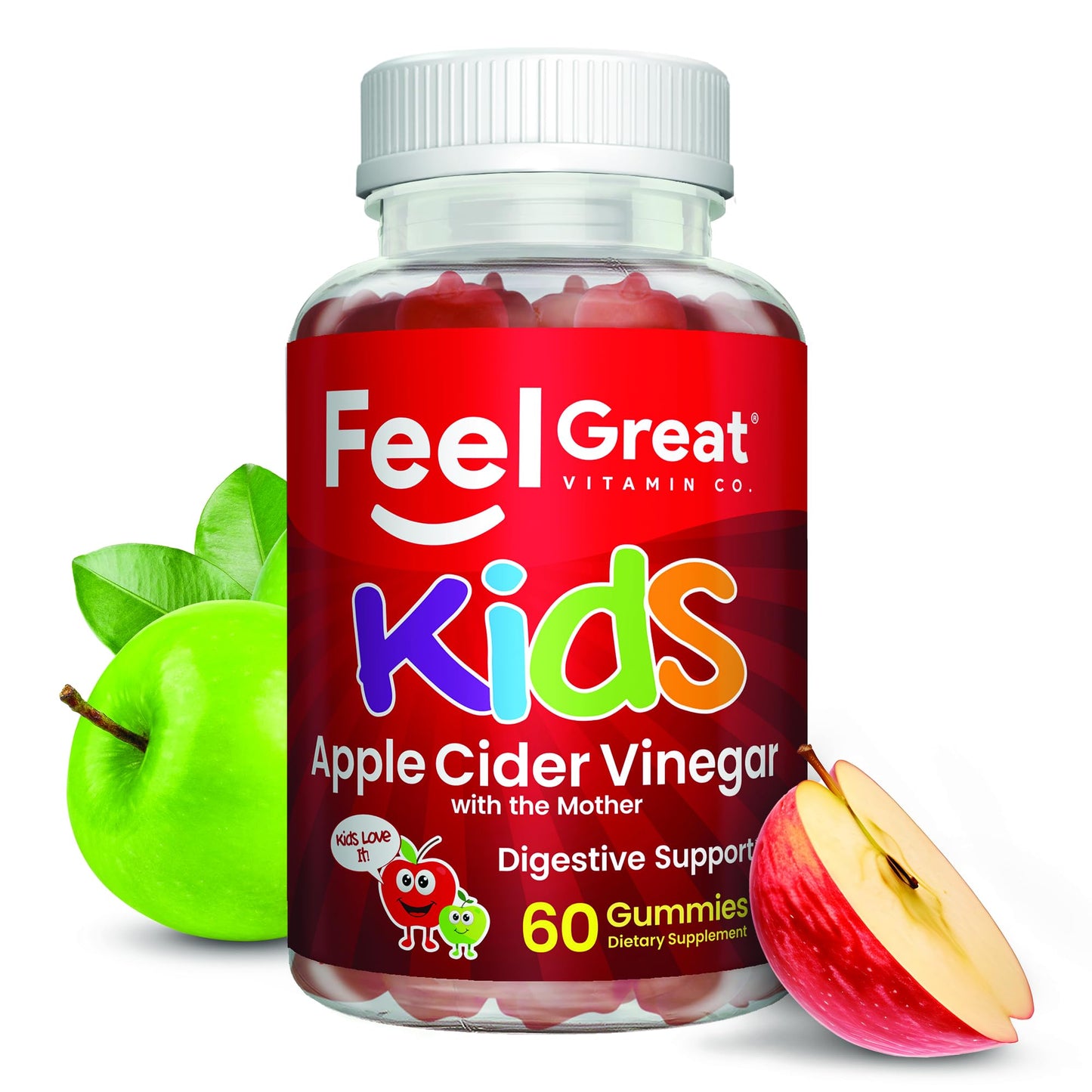 The Feel Great Vitamin Company Apple Cider Vinegar Gummies for Kids 60 Count