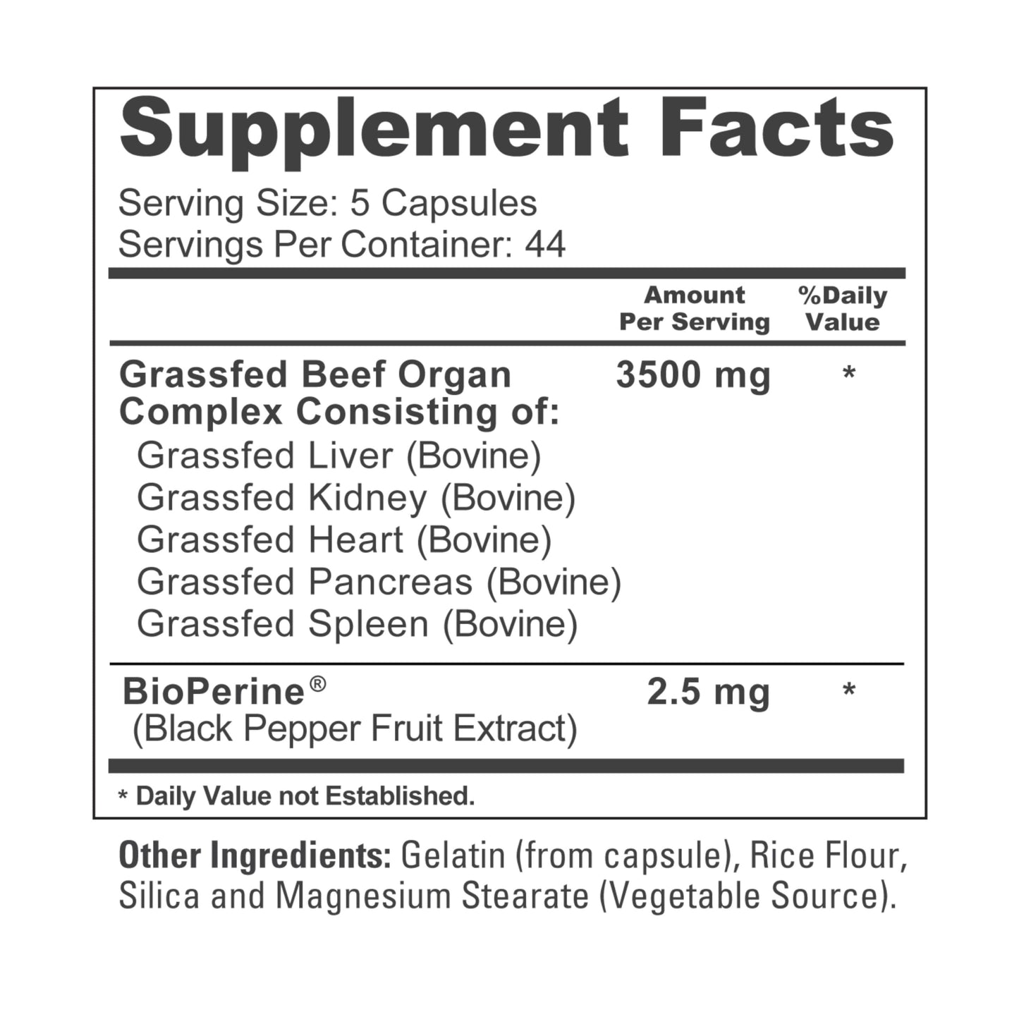 NusaPure Grass Fed Beef Liver Extract Capsules, 220 Count