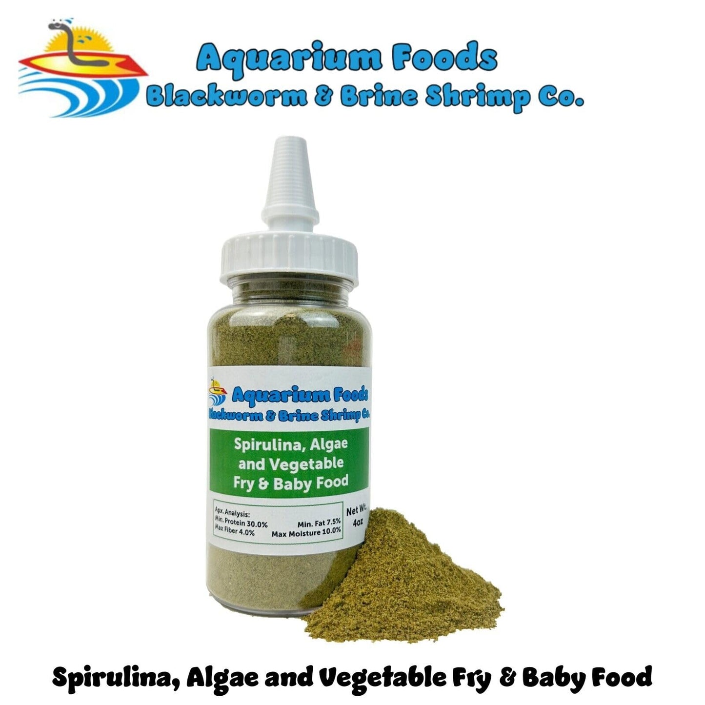 Aquatic Foods Inc. Spirulina, Algae, Vegetable Powder for Tropical Fish Fry and Babies, Corals, Anemones Powder 4 oz