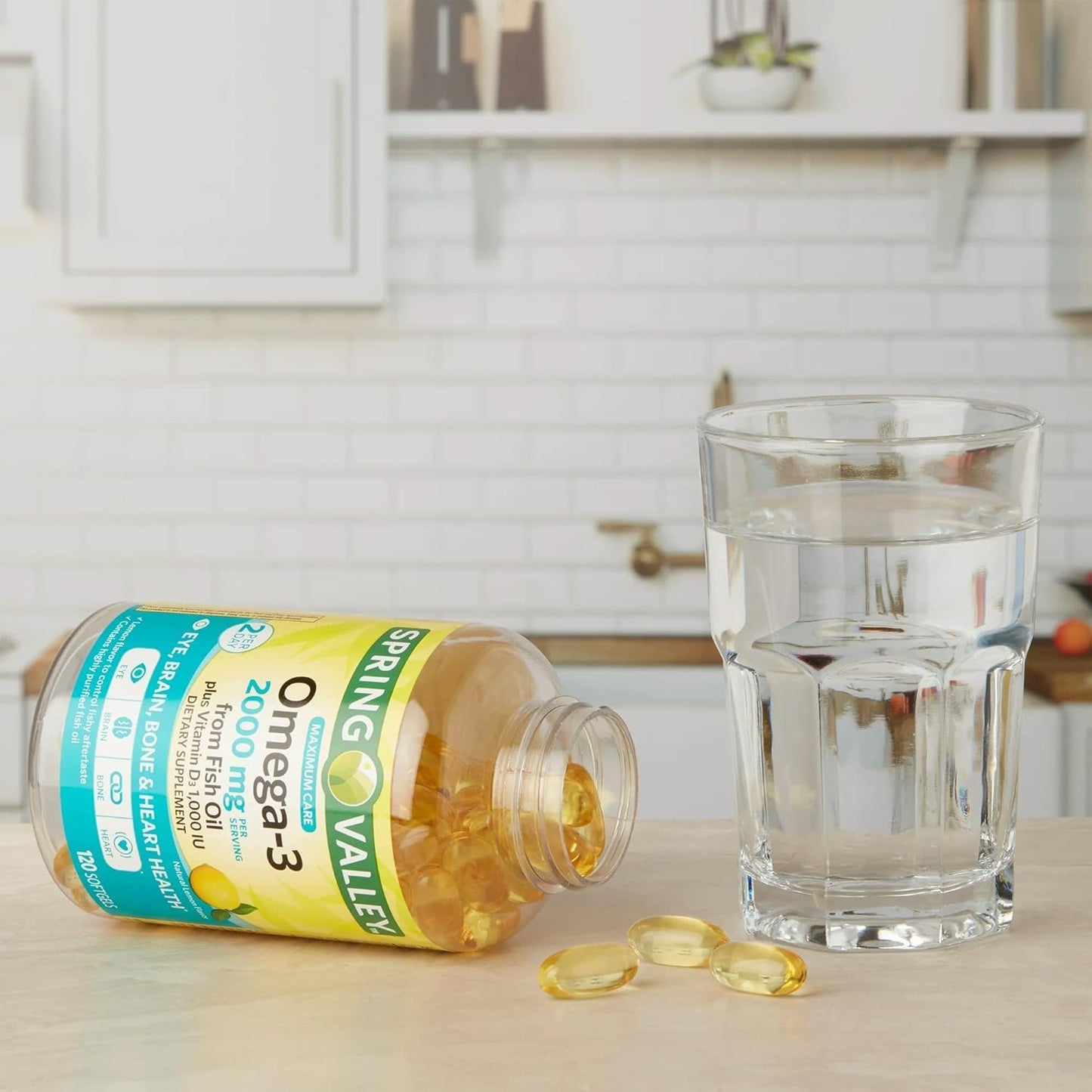 BASKETGOODS Omega-3 Fish Oil 2000 mg Softgel 120 count