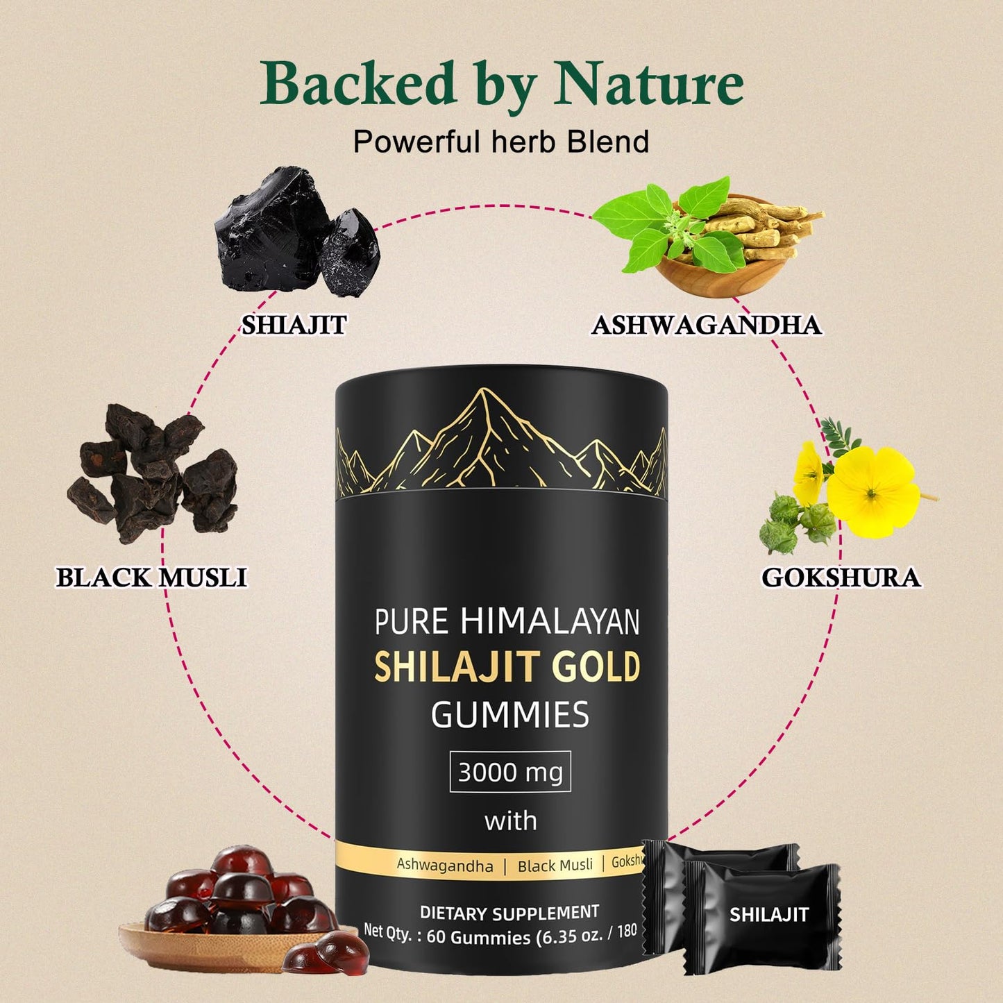 Craftmetal Shilajit Gummies for Men and Women, 60 Gummies