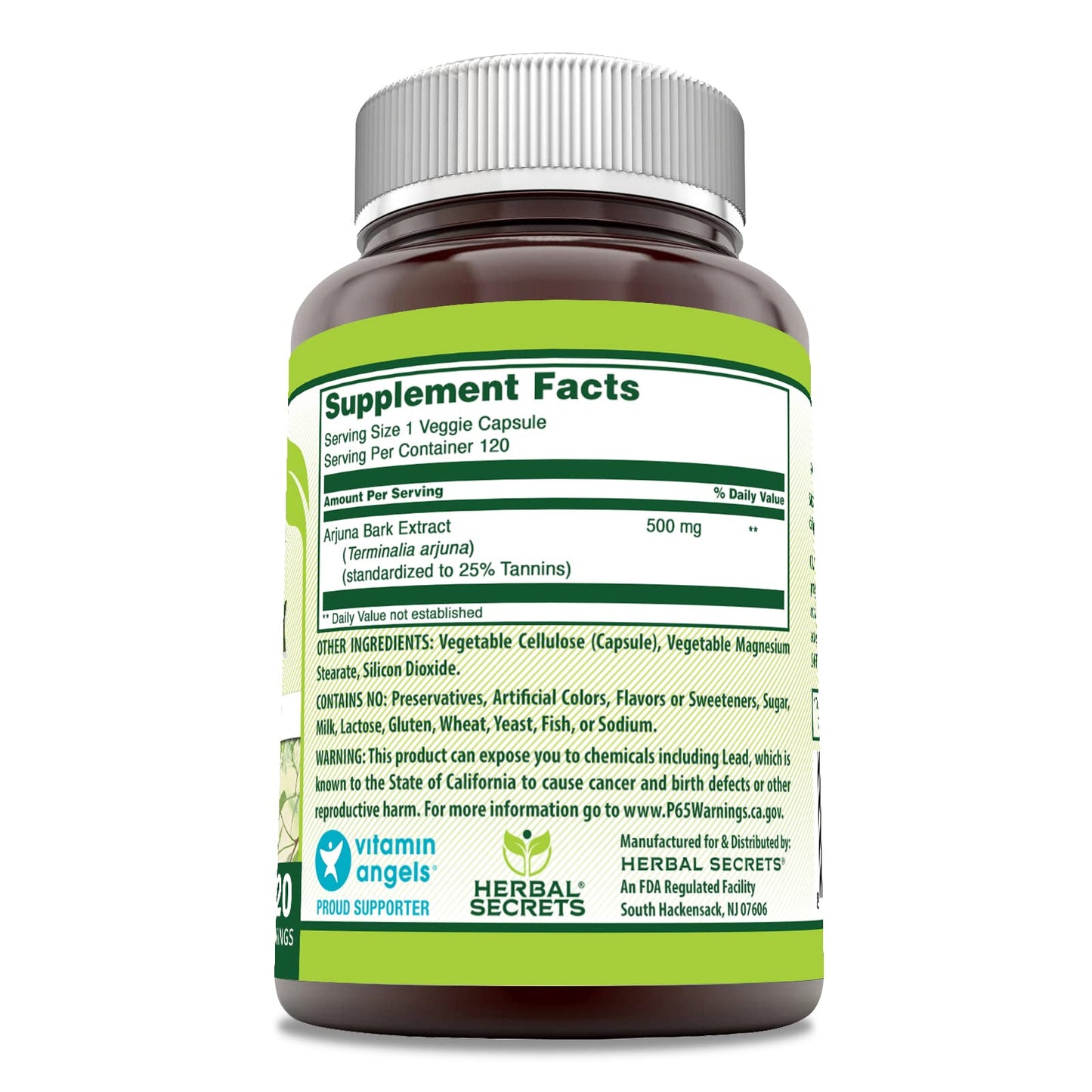 Herbal Secrets Arjuna Bark Extract Capsule 120 Veggie Capsules