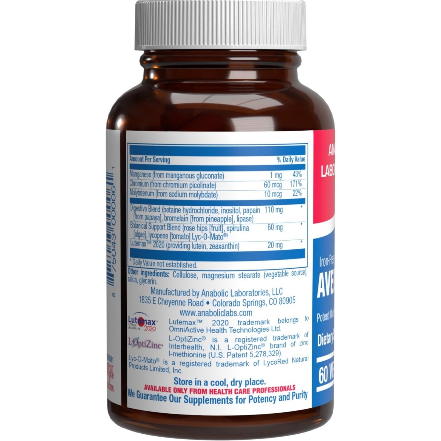 Anabolic Laboratories Iron Free Multivitamin for Women 50 and Over, 60 Tablets