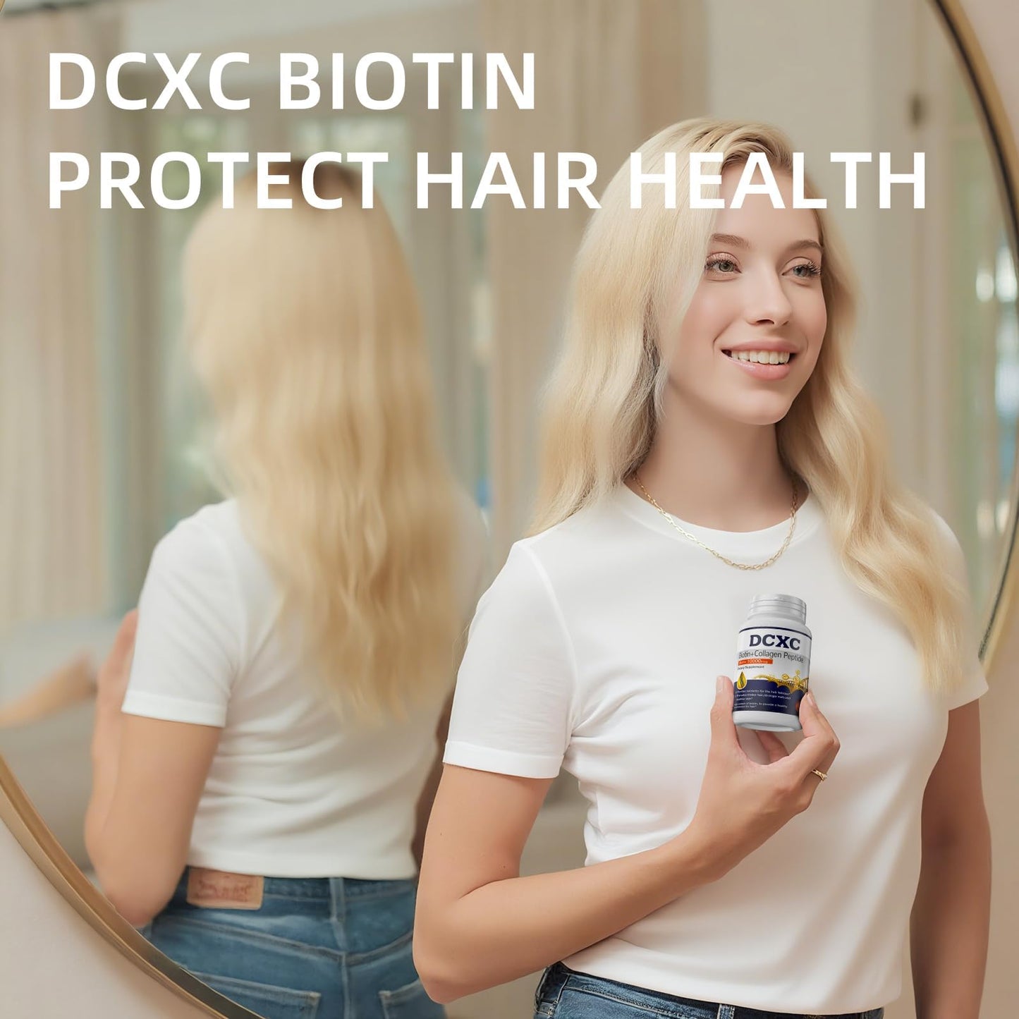 DCXC Biotin Collagen Supplement 10000mcg Tablets, 60 Count