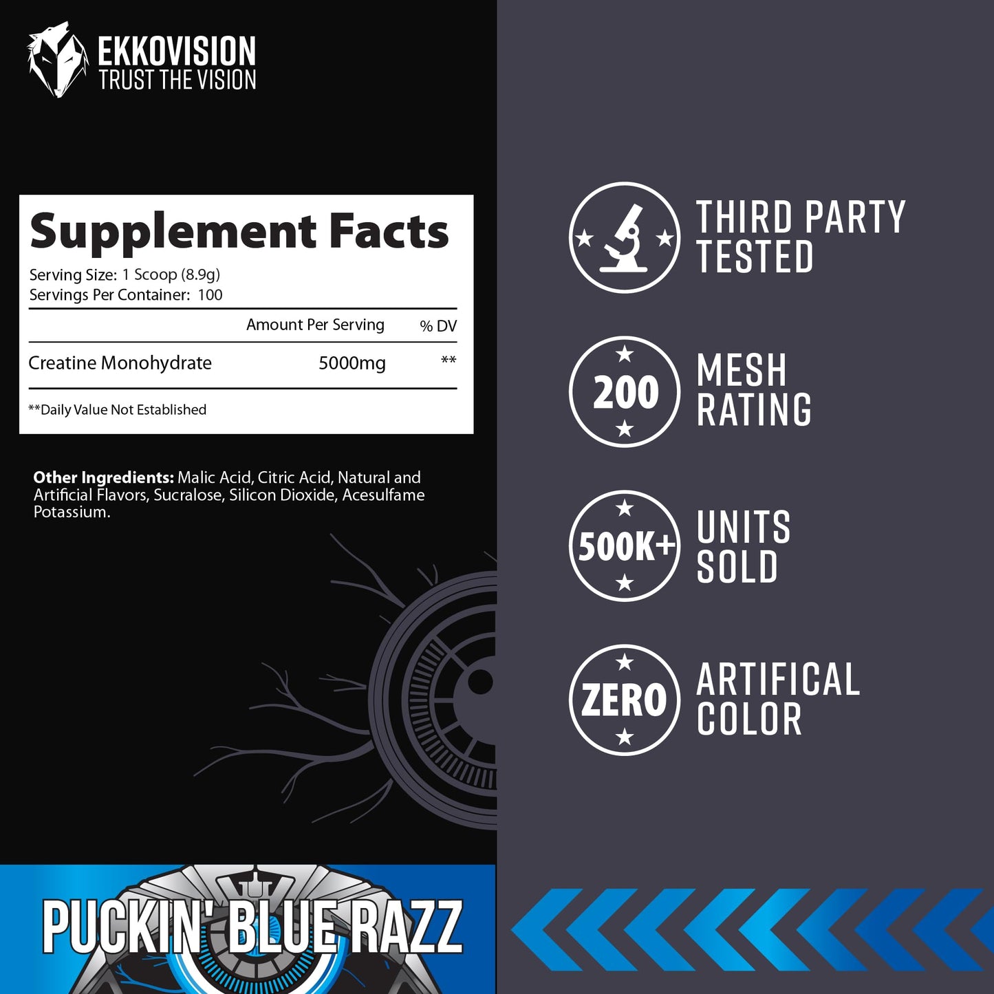 Ekkovision Creatine Monohydrate Powder 17 Servings