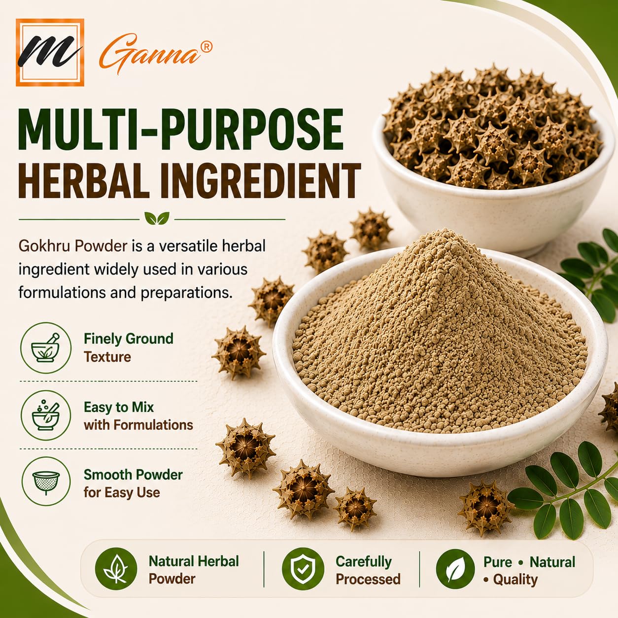 mGanna Gokhru/Tribulus Terrestris Powder 3.5 Ounce