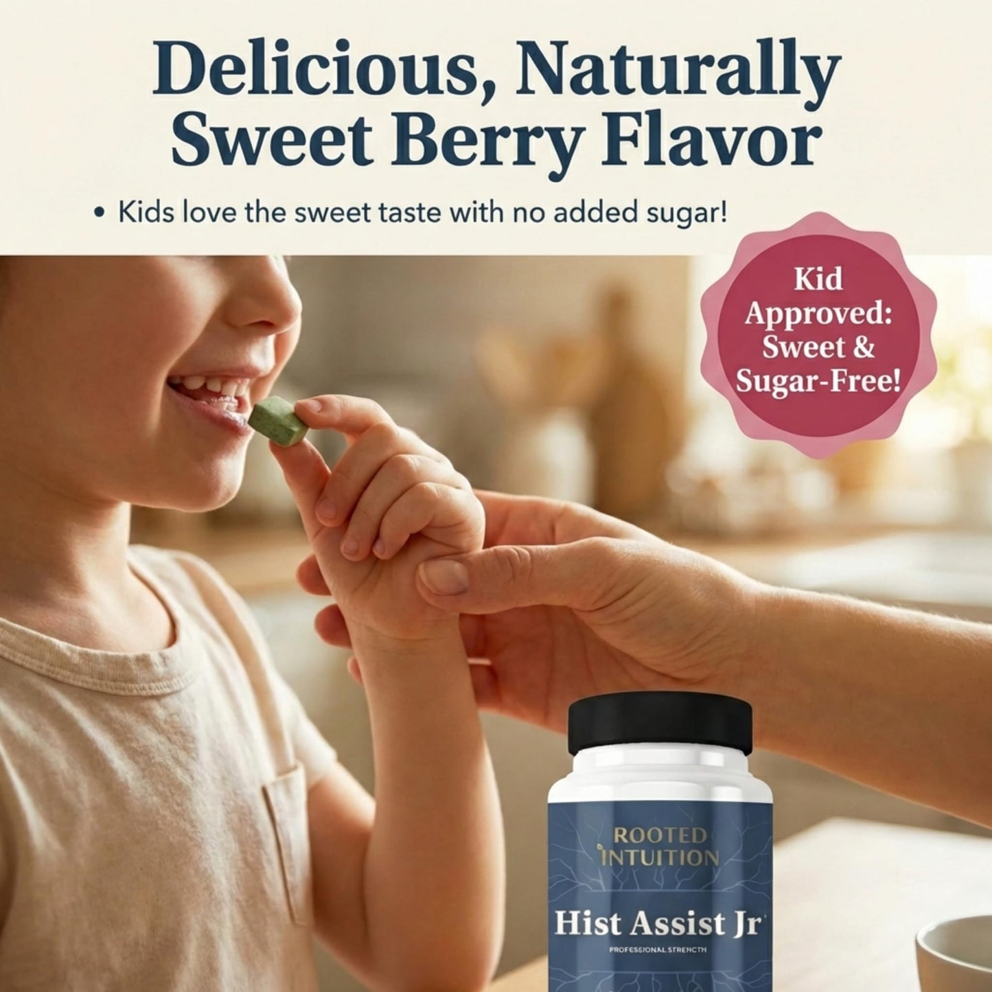 Rooted Intuition Hist Assist Jr Kids Chewable Seasonal Support with Quercetin, NAC, Bromelain & Vitamin C, 60 Chewable Tablets