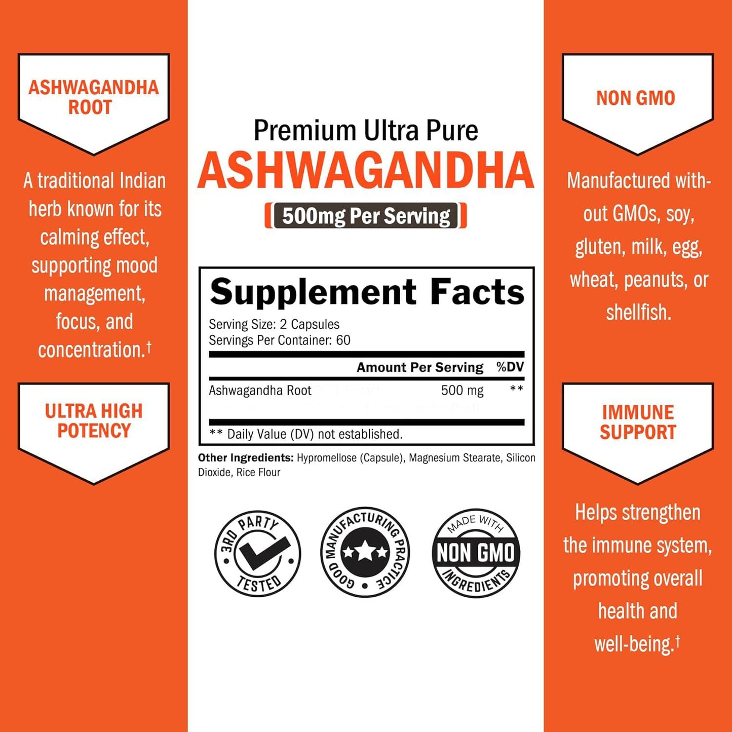 BioSchwartz Ashwagandha 500mg Capsule, 120 Count