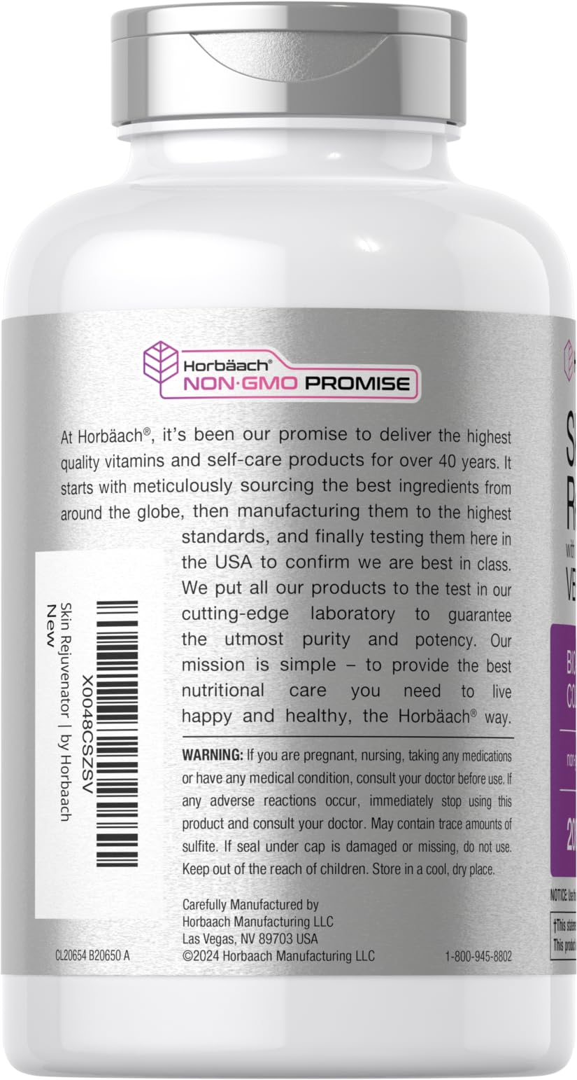 Horbäach Skin Rejuvenator with Verisol Bioactive Collagen Peptides Caplets 200 Count