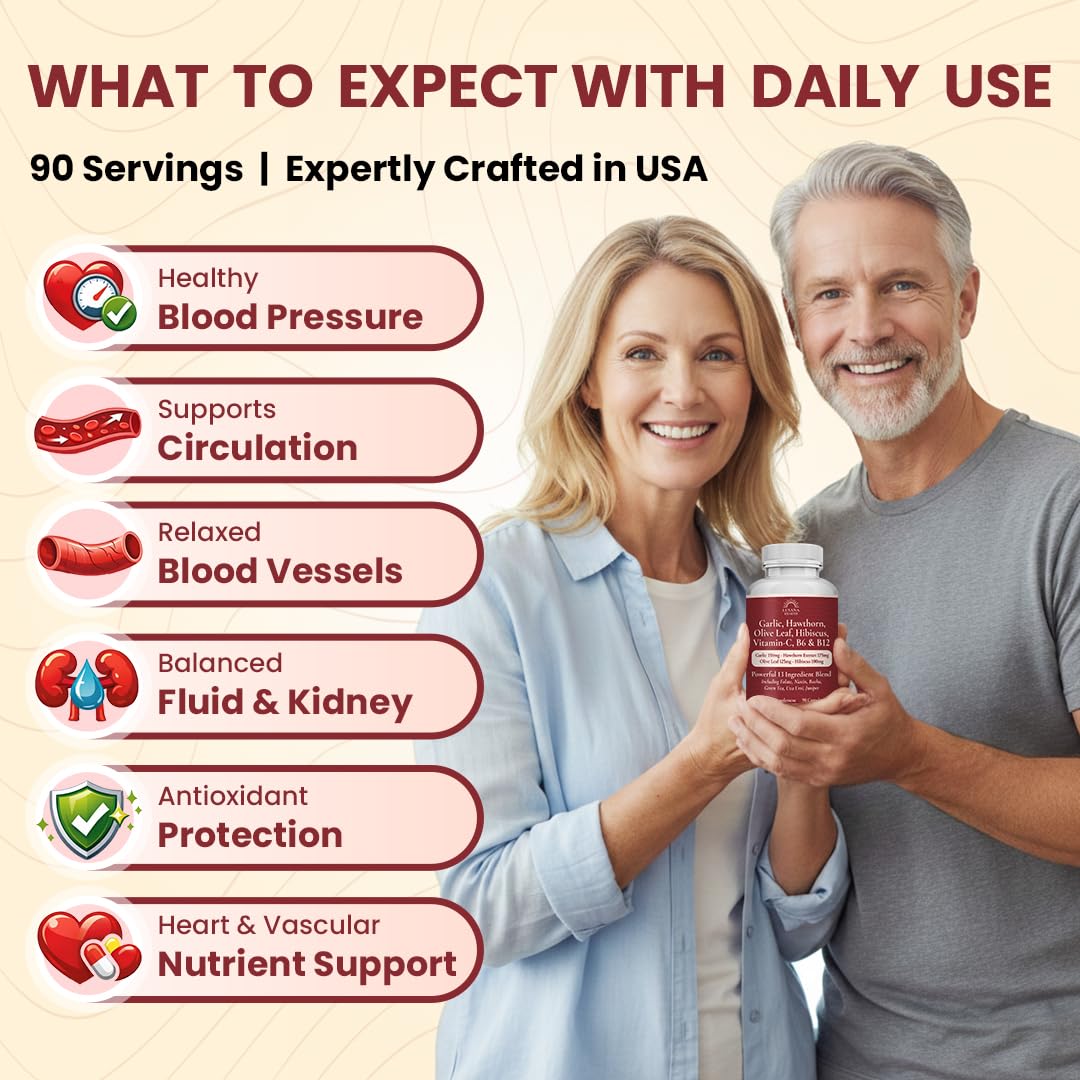Lusana Health Blood Pressure Support Capsule, 90 Count