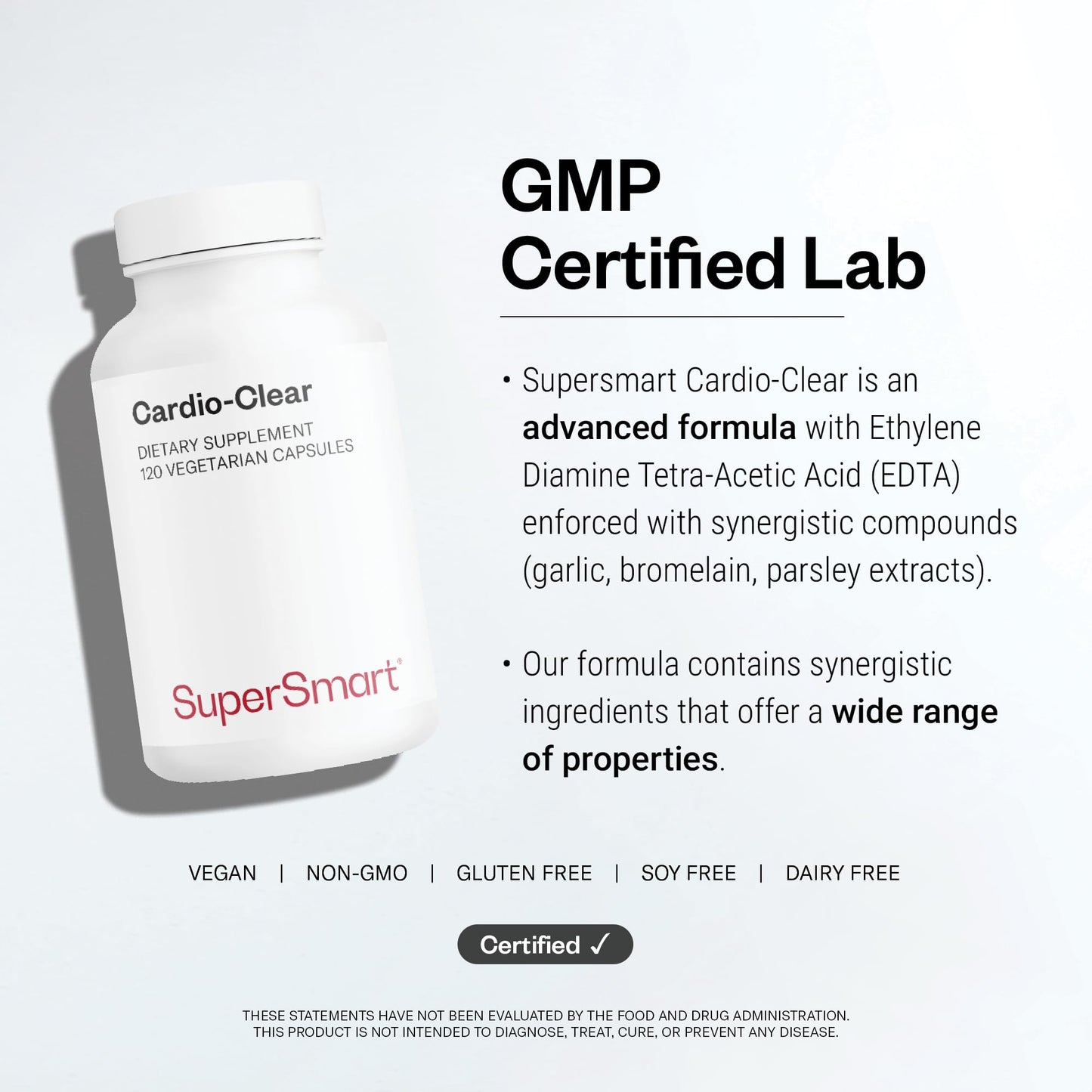 Supersmart Cardio Clear Garlic EDTA Supplement Capsules 120 Capsules
