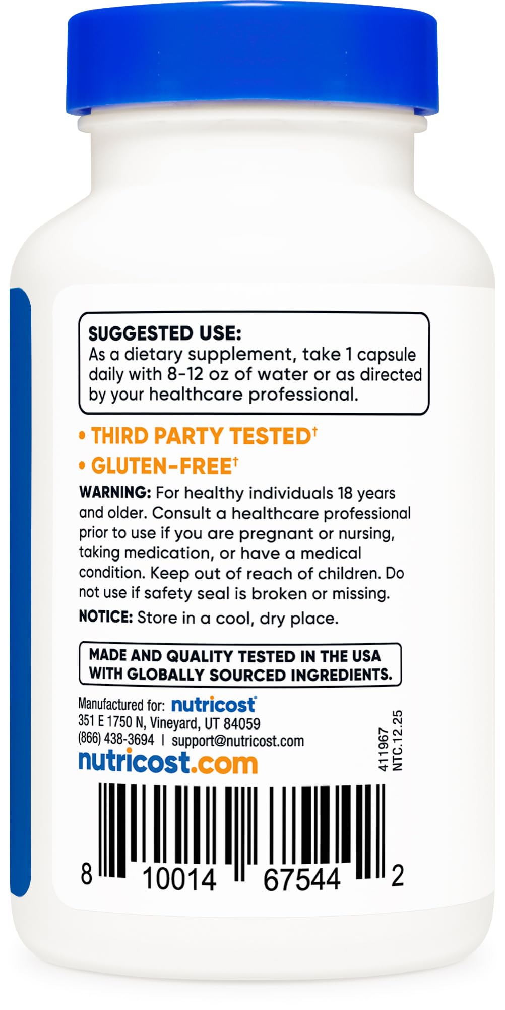 Nutricost Vitamin B2 (Riboflavin) 400mg, 360 Capsules