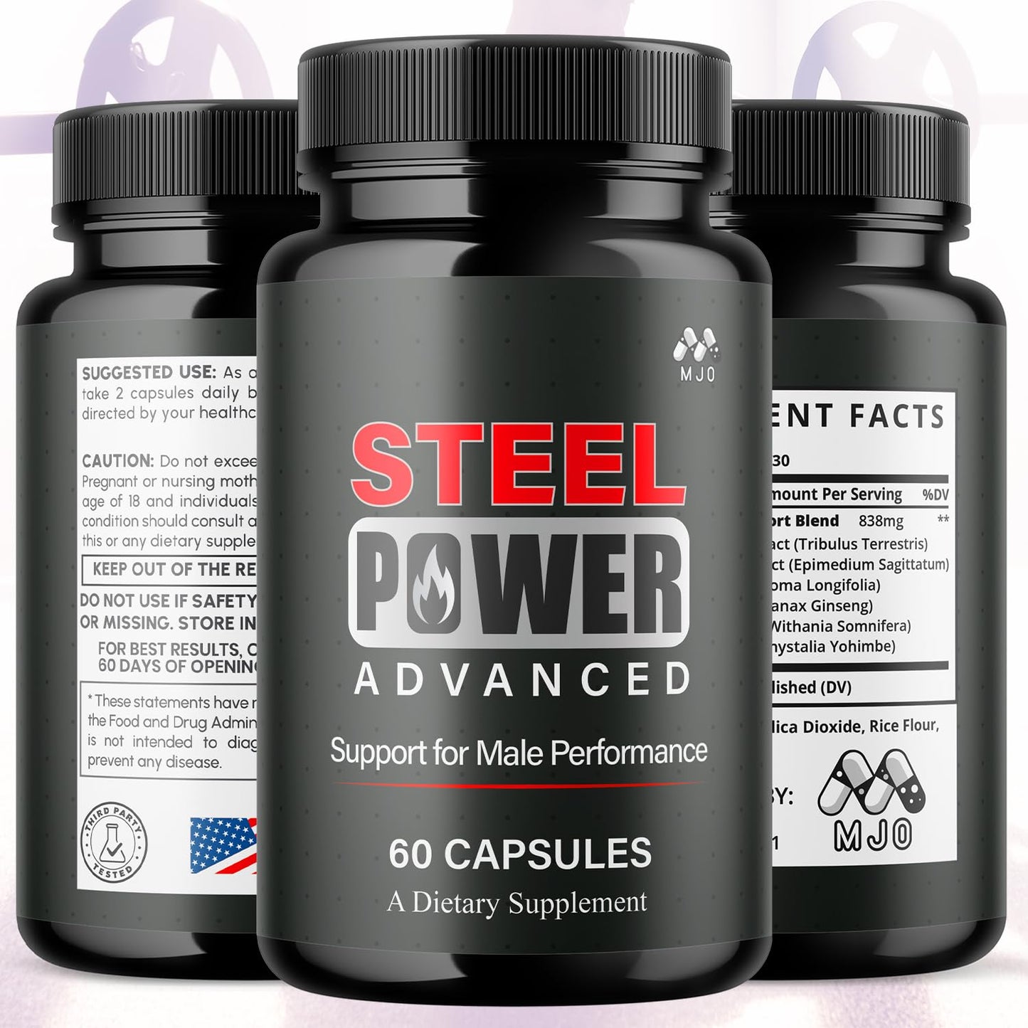 MJO Steel Power for Men Capsules, 120 Capsules