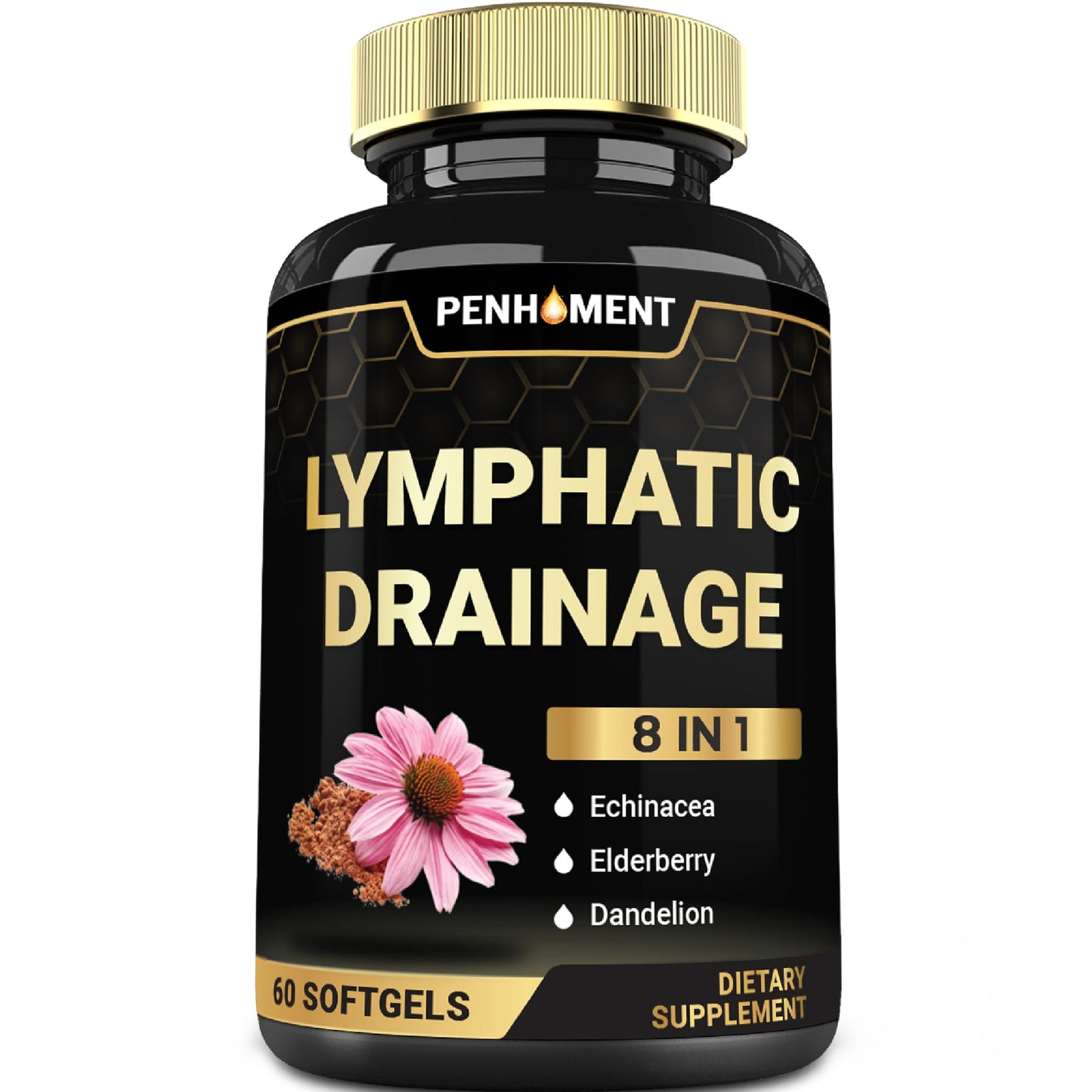 Penhoment 500 mg Lymphatic Drainage Softgels, 60 Count