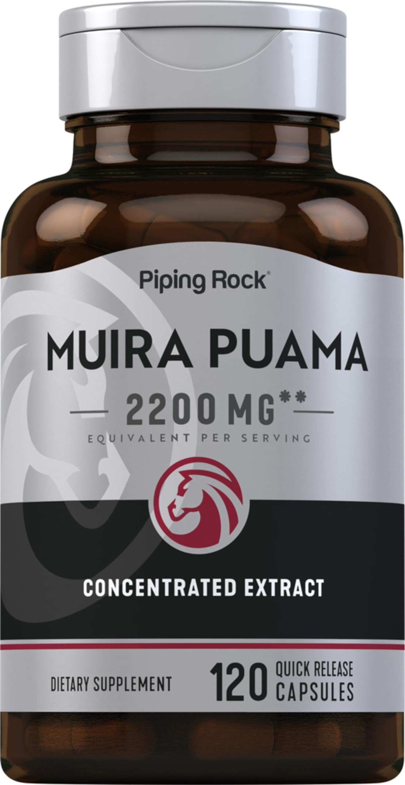 Piping Rock Muira Puama Root Extract for Men & Women Capsules, 120 Capsules