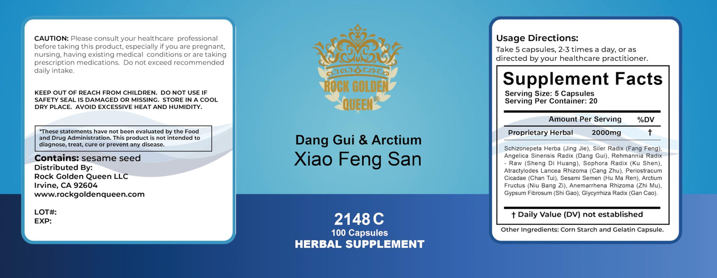 Rock Golden Queen Xiao Feng San/Dang Gui & Arctium Decoction Capsules, 100 Capsules