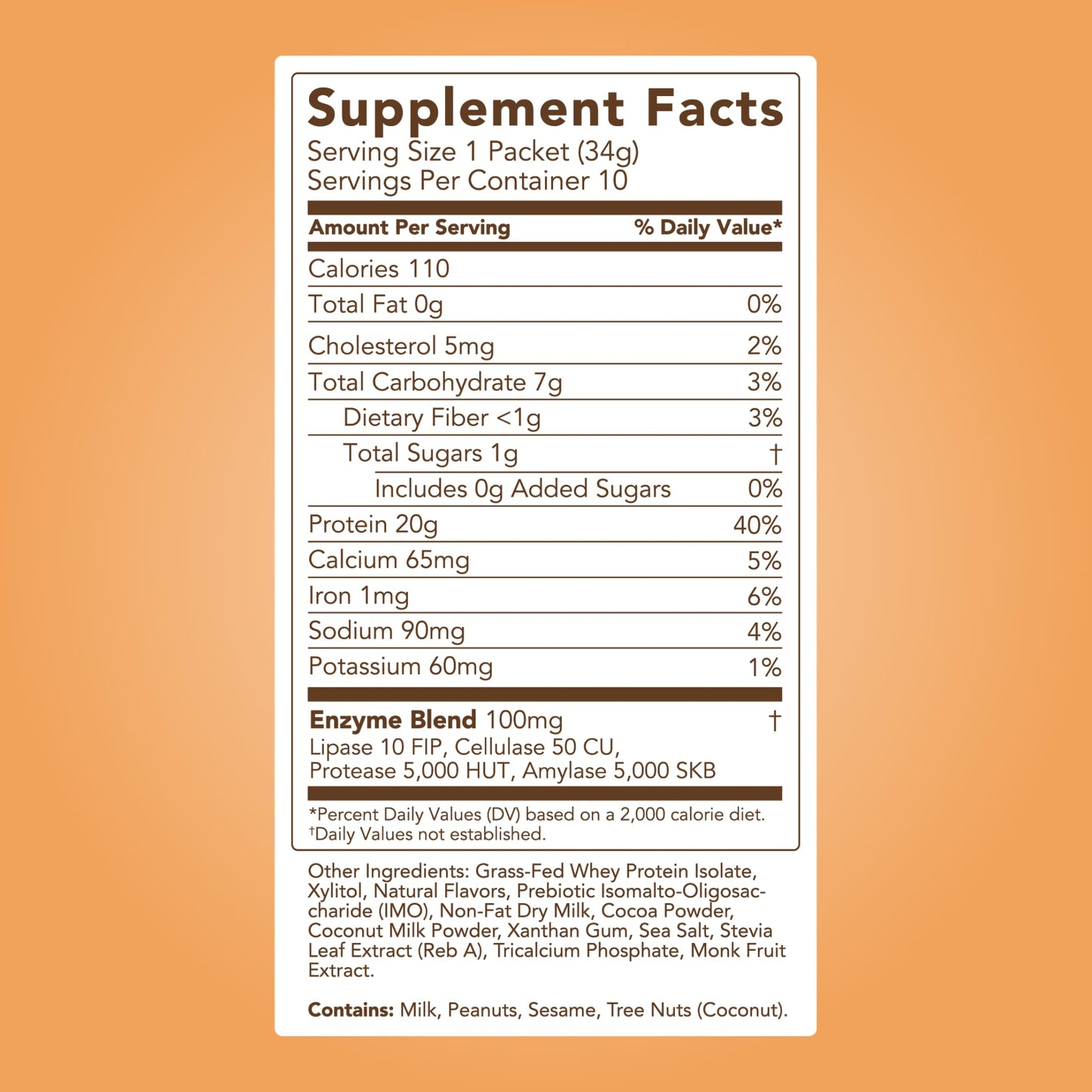Clean Simple Eats Whey Isolate Protein Powder, Chocolate Peanut Butter, Naturally Sweetened, 20g Protein, Grass-Fed, Digestive Enzymes, Gluten Free, Non-GMO, 12 Servings