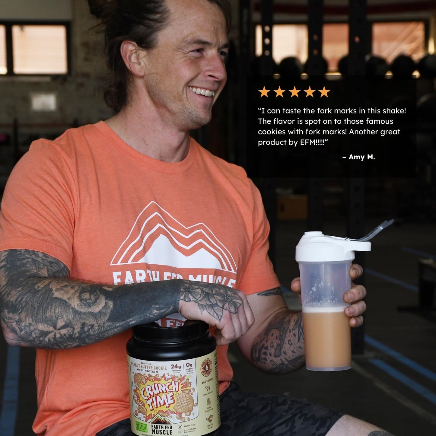 Earth Fed Muscle Crunch Time Grass Fed Whey Protein Isolate Powder - Peanut Butter Cookie, 32 Servings