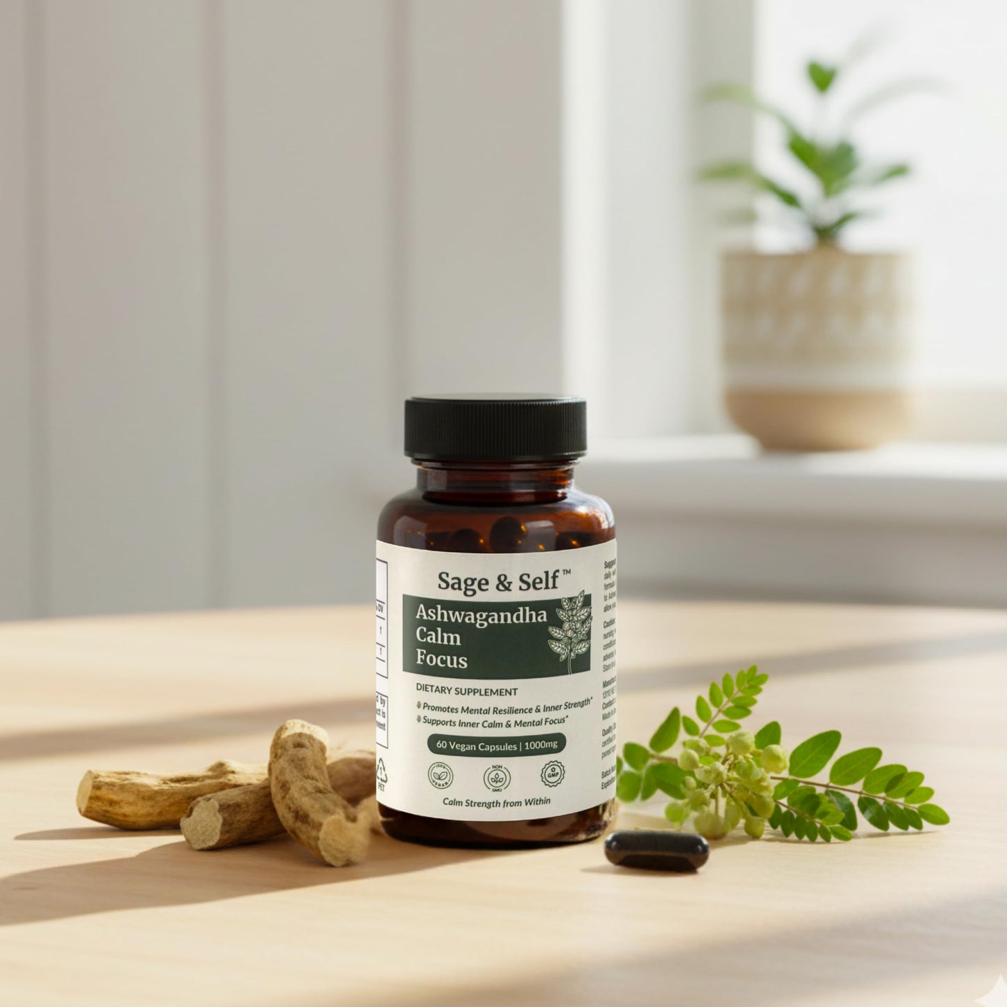 Sage & Self Ashwagandha Calm Focus Capsules 60 Count
