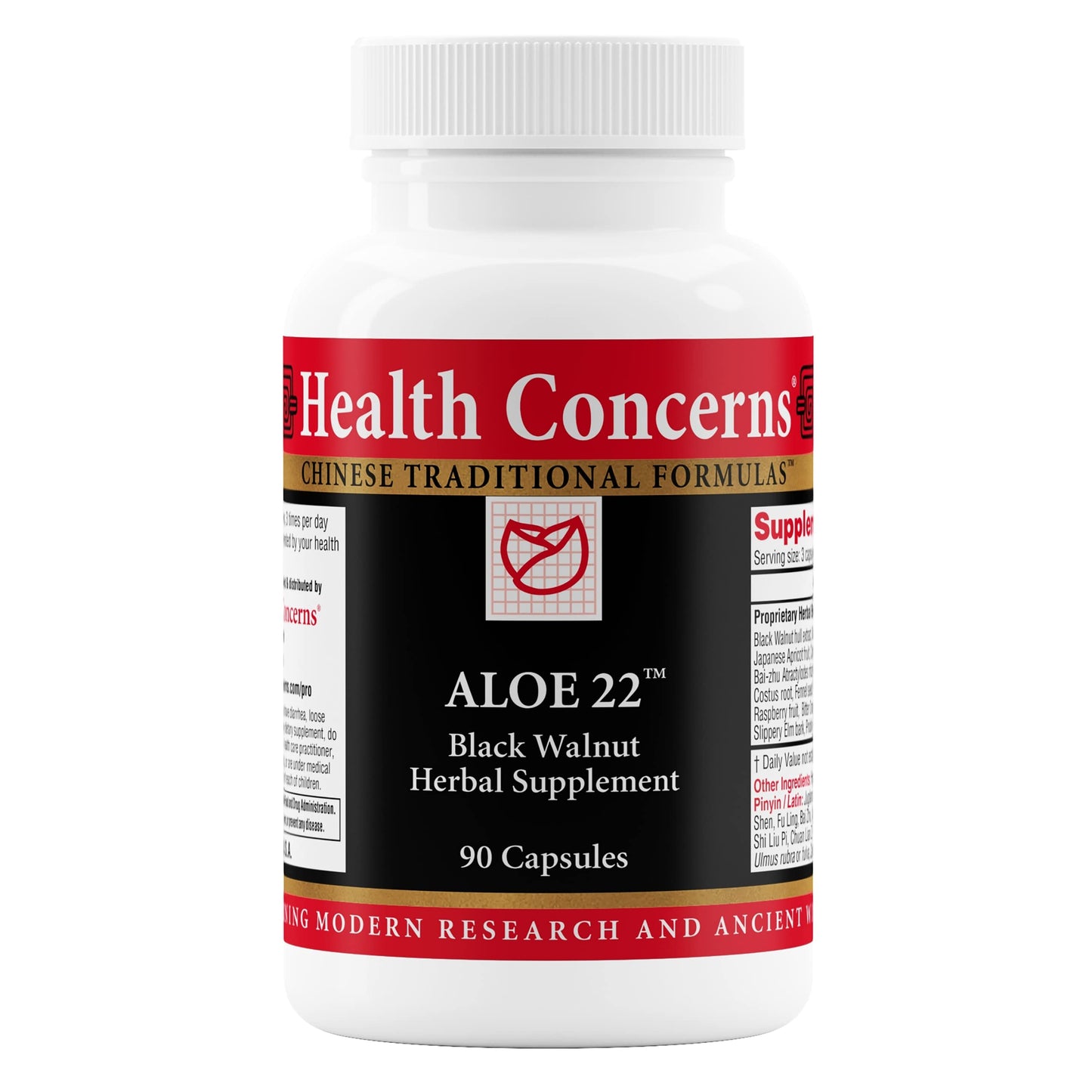 Health Concerns Aloe 22 Digestive Support & Intestinal Cleanse Capsules 90 Count