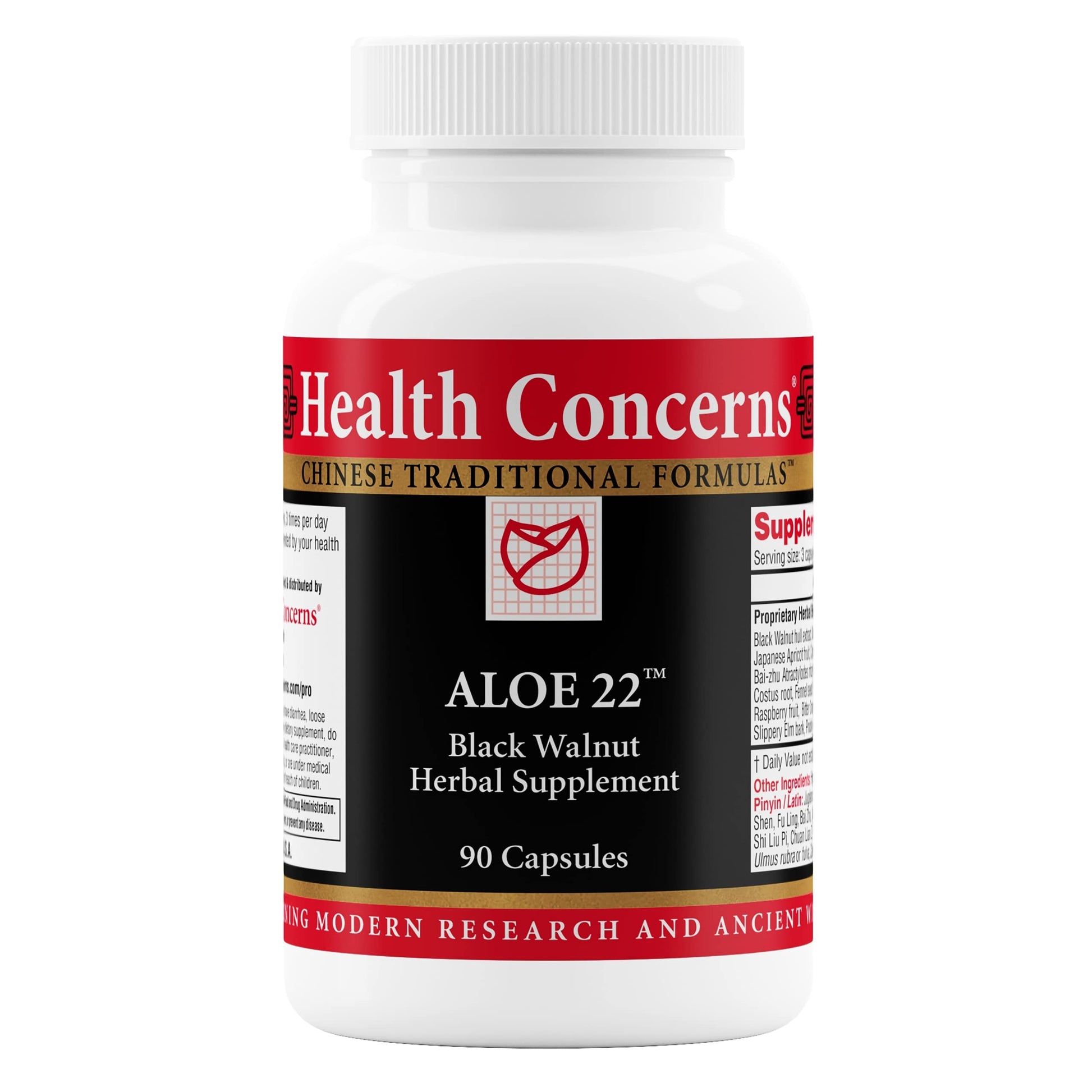 Health Concerns Aloe 22 Digestive Support & Intestinal Cleanse Capsules 90 Count
