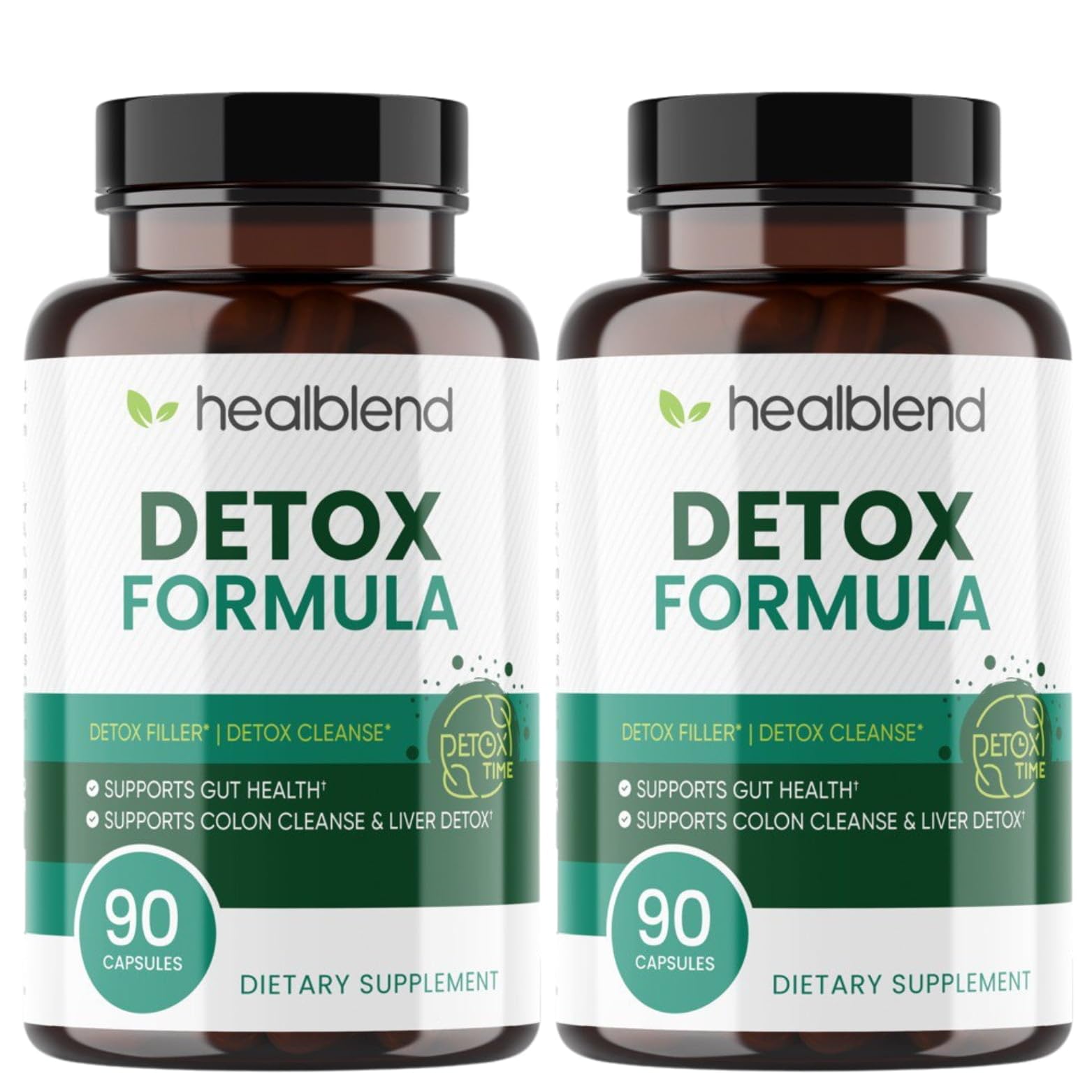 Healblend Detox Formula - Body Cleanse & Digestive Support with Milk Thistle, Bentonite Clay - Promotes Liver Health, Reduces Bloating, Boosts Immunity & Energy, 90 Capsules