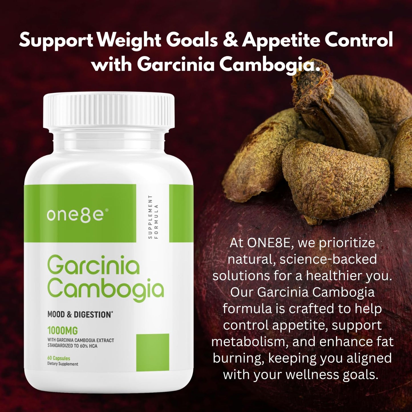 ONE8E Garcinia Cambogia Extract Capsules, 60 Capsules