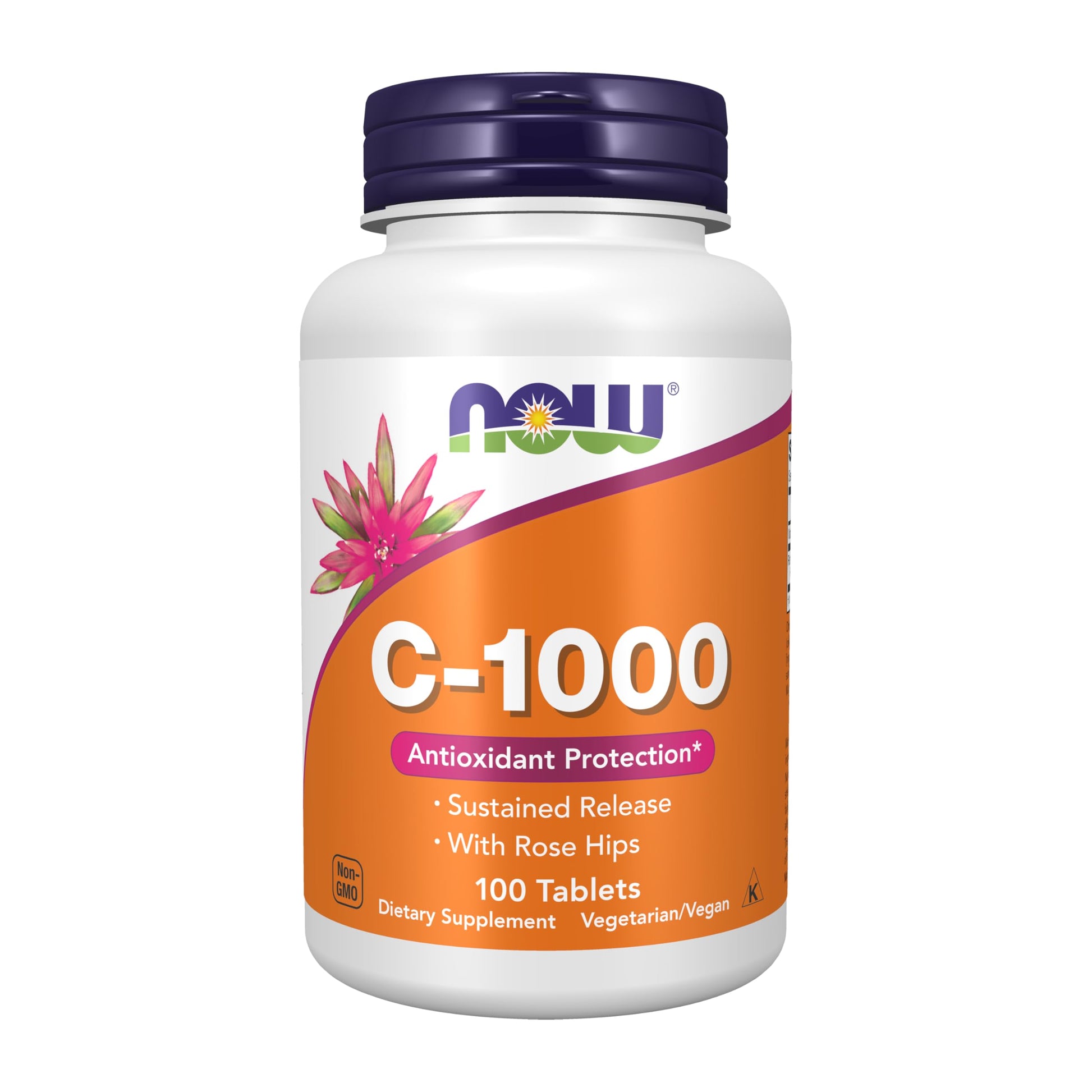 NOW Foods Vitamin C-1,000 with Rose Hips Sustained Release Antioxidant Protection, 100 Tablets