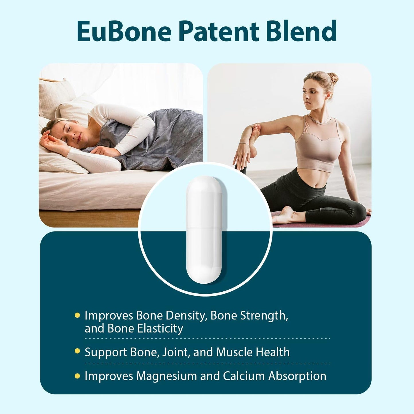 PureBotan Magnesium Oxide and Glycinate Extra Strength 420mg High Absorption Magnesium Supplement with EuBone and Manganese, 60 Capsules