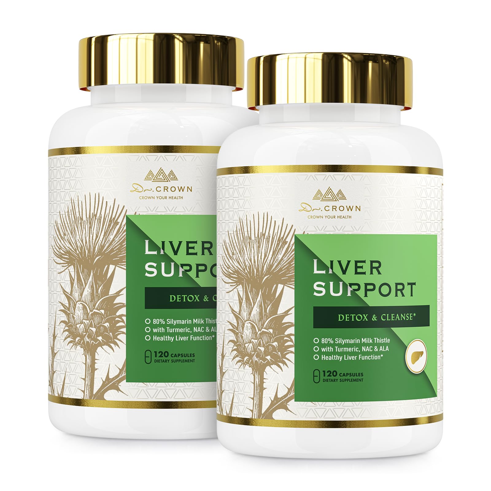 DR. CROWN Milk Thistle Liver Support Supplement, 240 Capsules