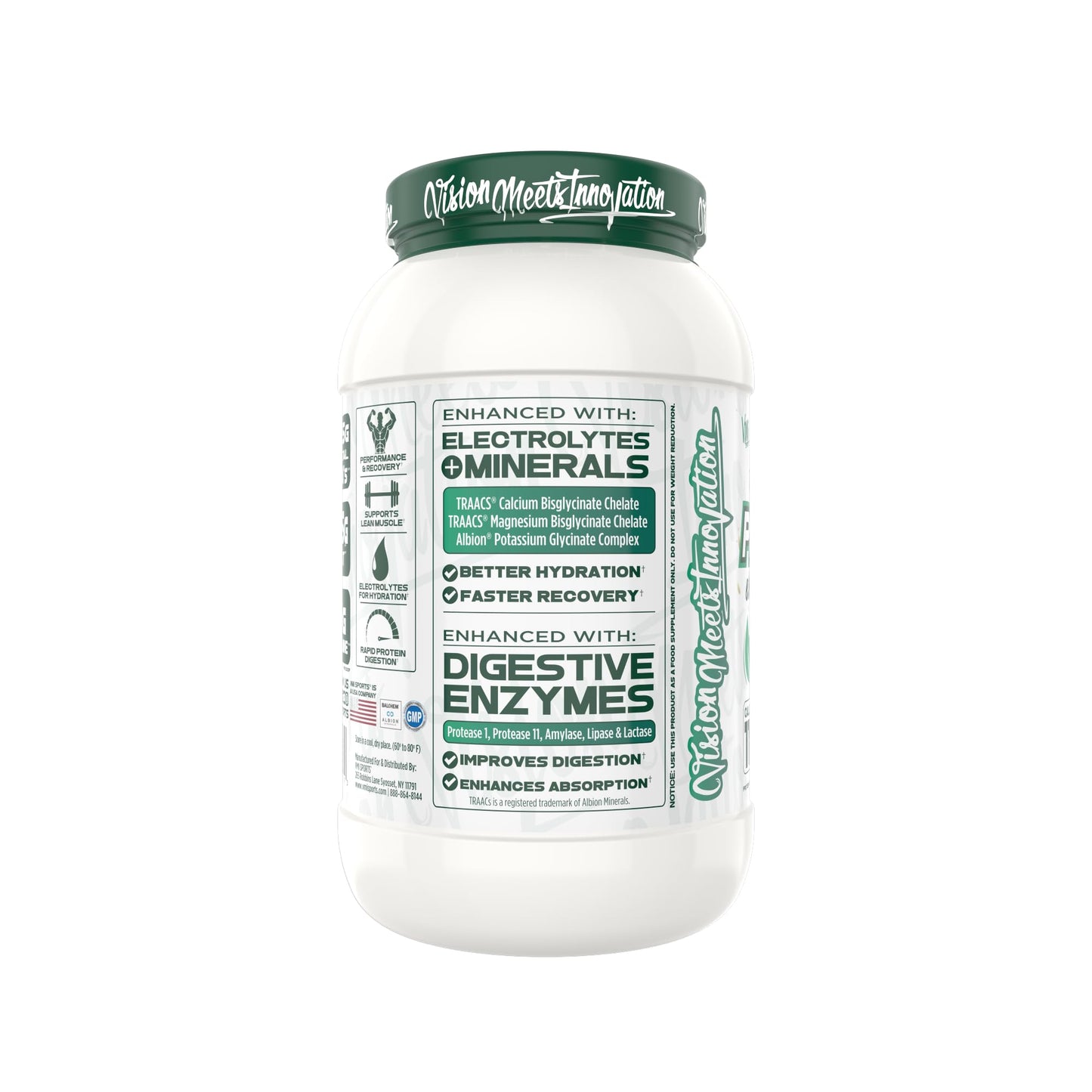 VMI Sports Protolyte Natural Plant Protein with Electrolytes and Enzymes Powder 25.6 oz