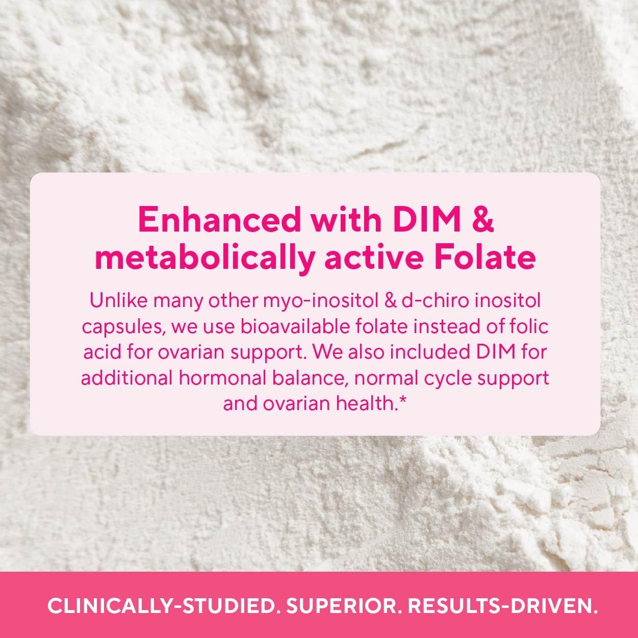 Sunergetic Ovarian Health Support Supplement – Myo-Inositol & D-Chiro Inositol for Women, 40:1 Inositol Ratio with Folate & DIM, 90 Capsules