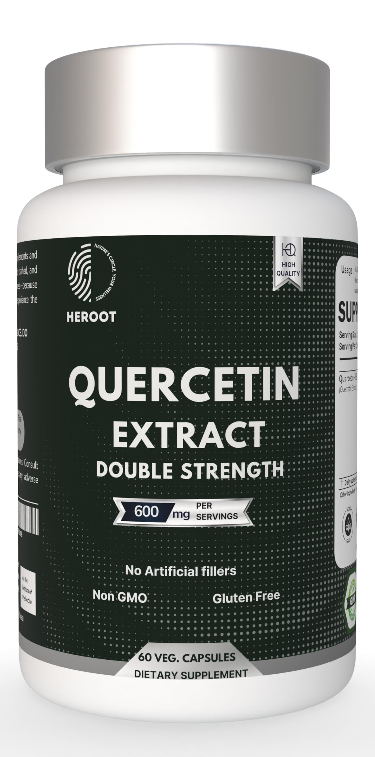 Heroot Quercetin Extract Capsules 120 Count