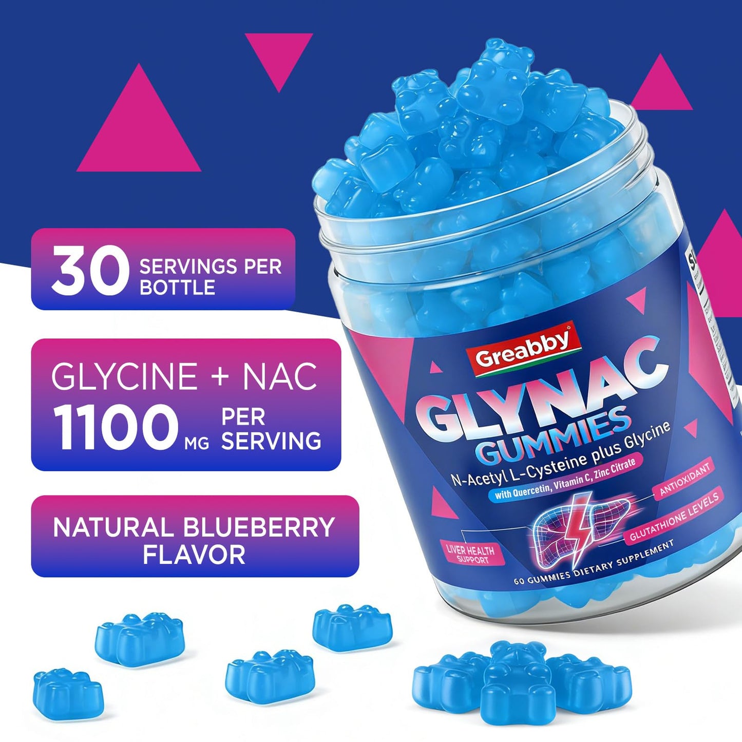 GREABBY Glynac Gummies 60 Count