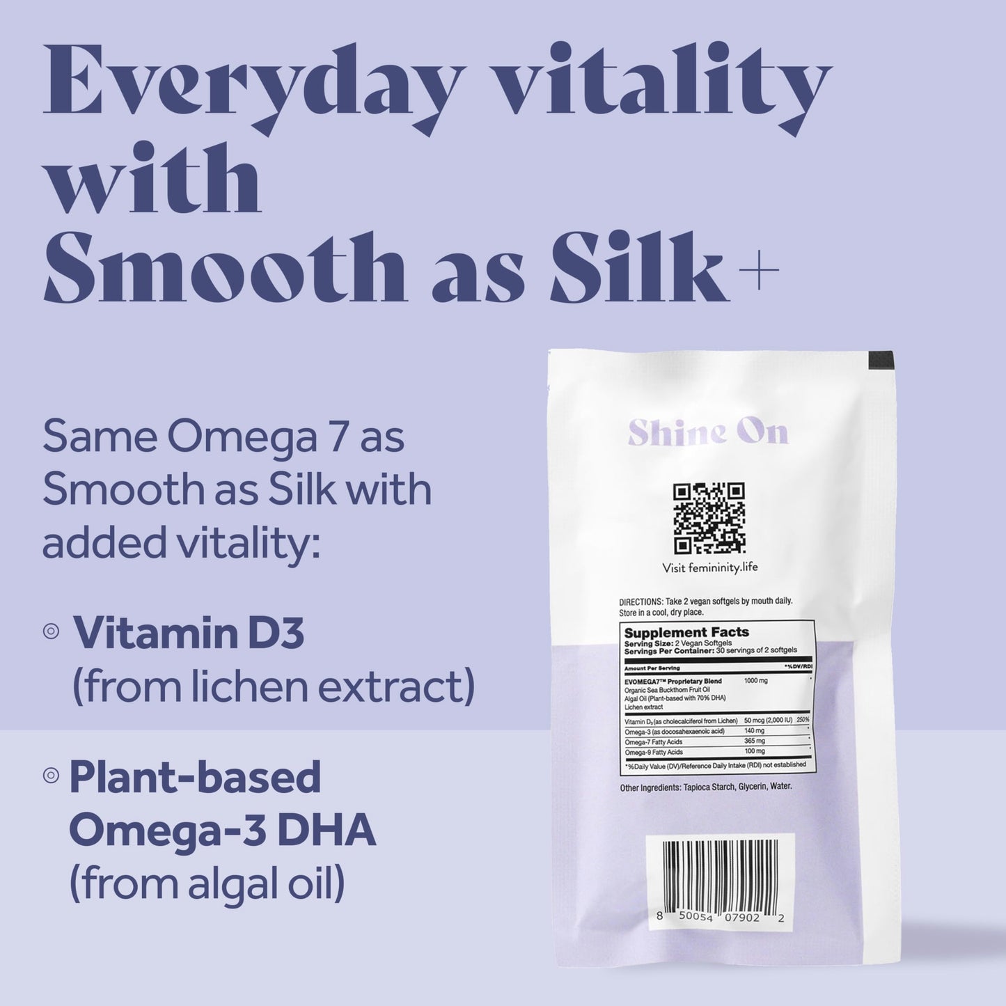 Femininity Smooth as Silk+ 30-Day Refill for Vaginal Dryness Capsules, 60 Count