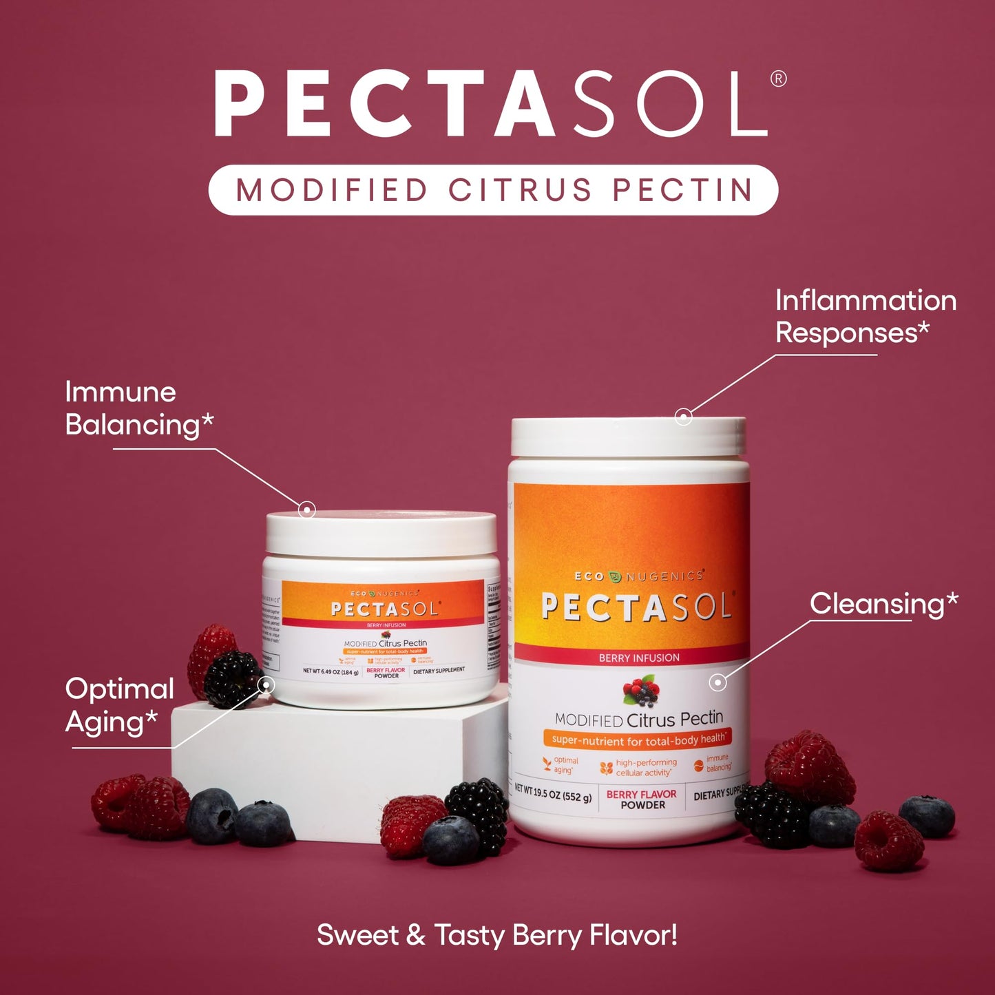 EcoNugenics PectaSol Modified Citrus Pectin Powder 19.5 oz