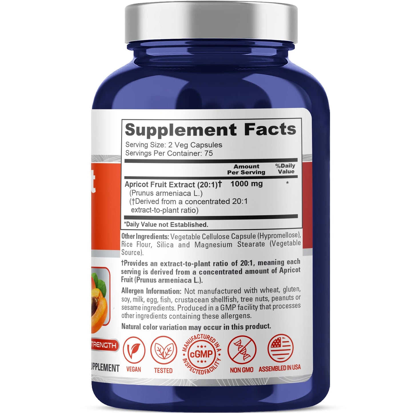 NusaPure Apricot 150 Veg Capsules