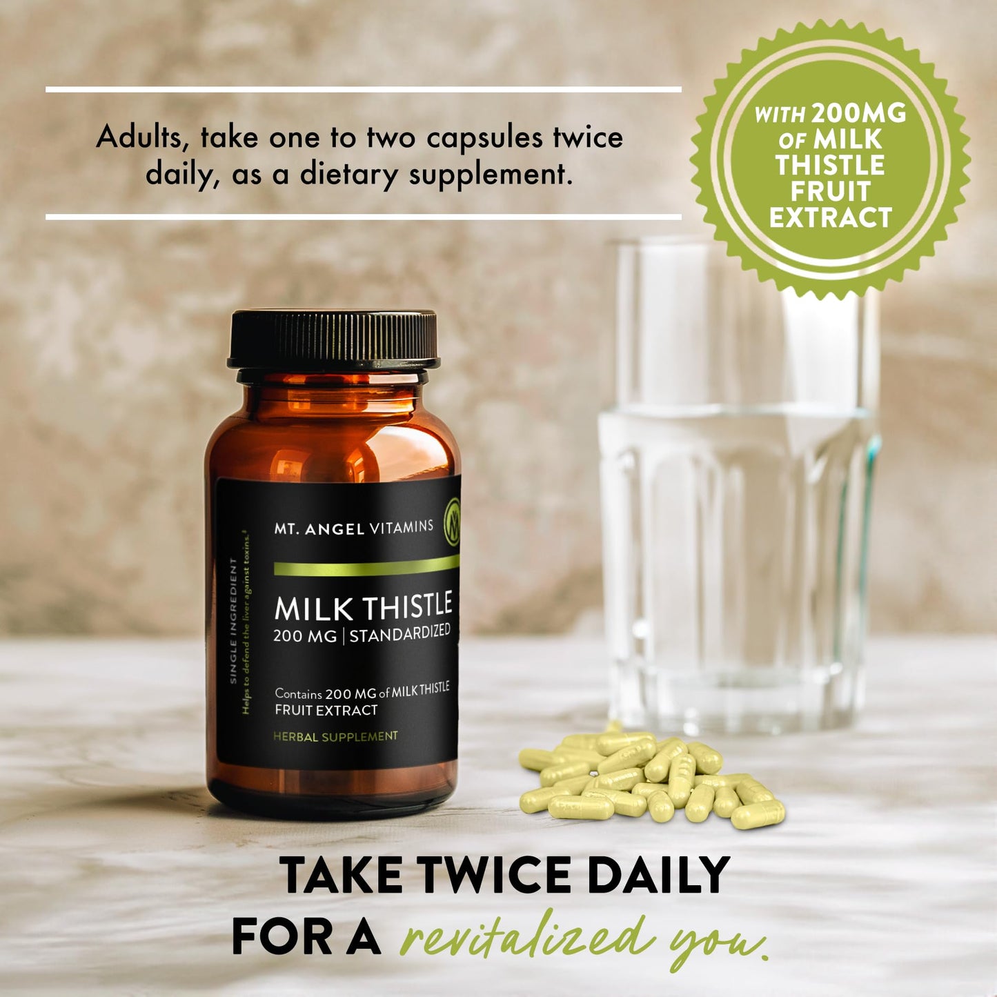 Mt. Angel Vitamins Milk Thistle 60 Capsules