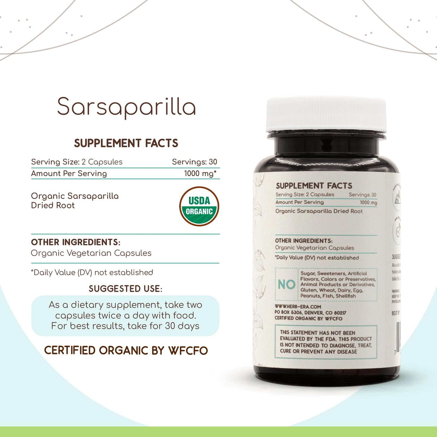 HerbEra Sarsaparilla Capsules 60 Count
