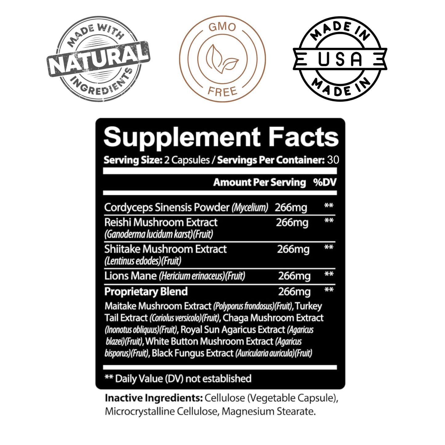 Kaya Naturals Mushroom Complex Capsules, 60 Count