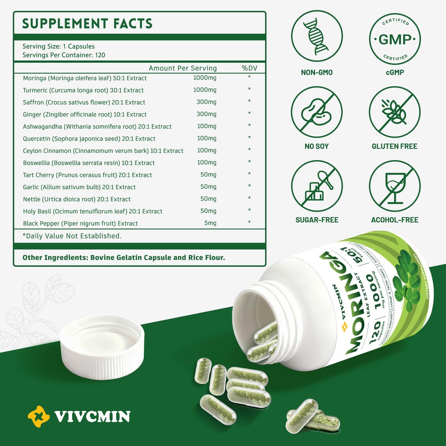 vivcmin Moringa Capsules 240 Capsules