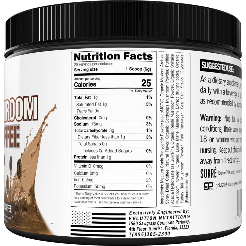 Evlution Mushroom Coffee Powder 4.2 oz