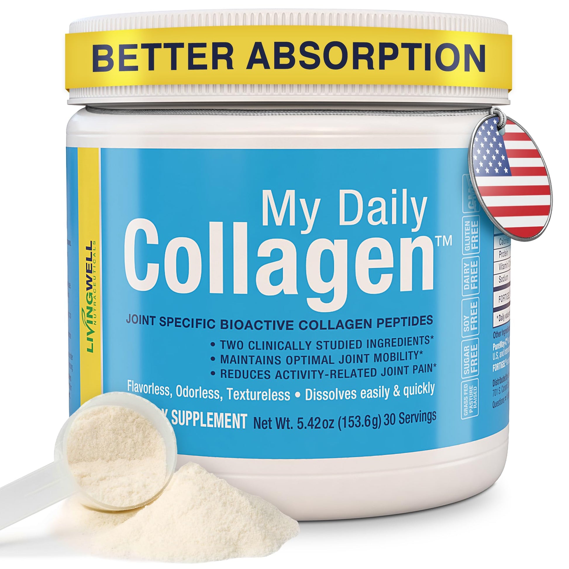 My Daily Collagen Premium Collagen Peptides Type 1 & 3 Collagen Powder – Unflavored, Hydrolyzed Bovine with Protein & Vitamin C, 5.42 Ounce (Pack of 1), 30 Servings