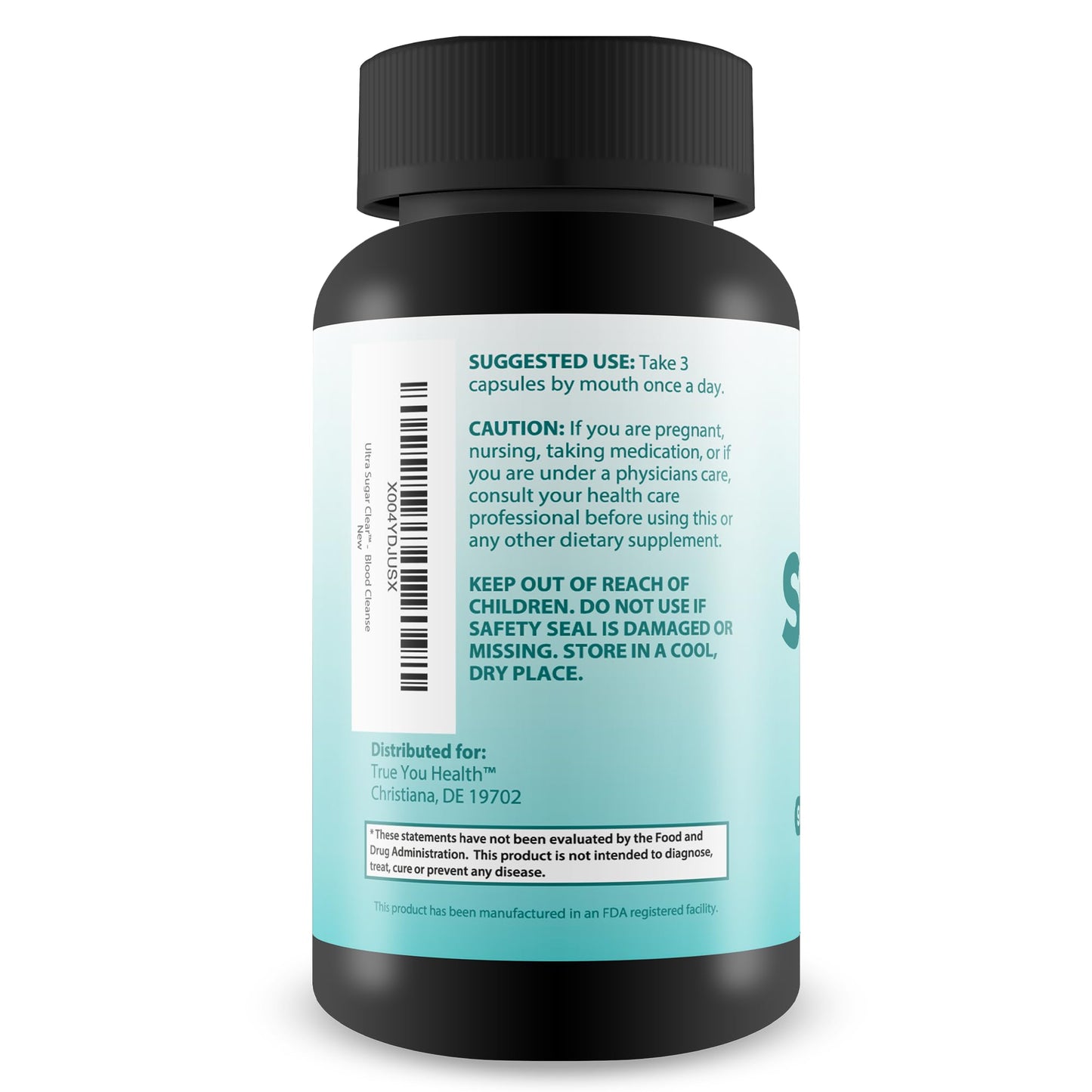 True You Health Ultra Sugar Clear Blood Cleanse Detox Capsule, 90 Count
