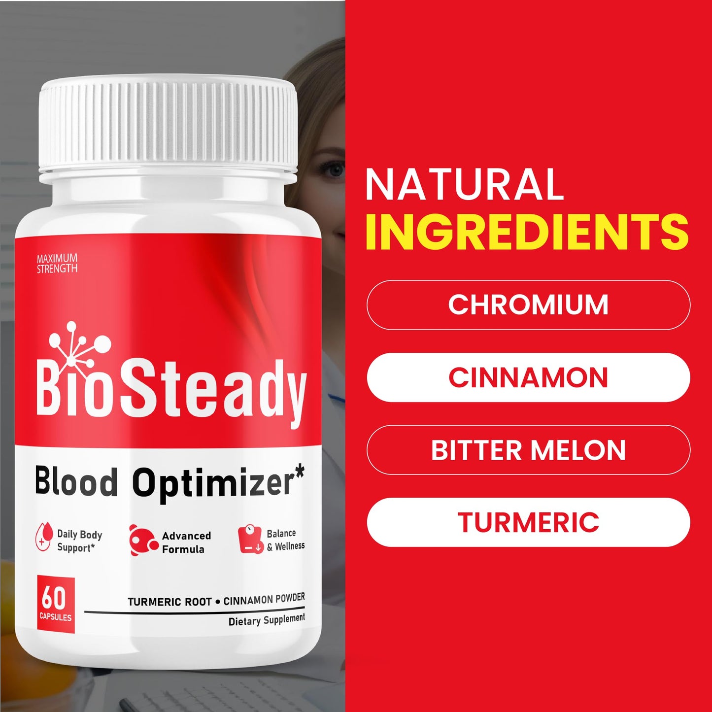 Lofero Biosteady Capsules Premium Wellness Formula Advanced Maximum Strength, 120 Capsules
