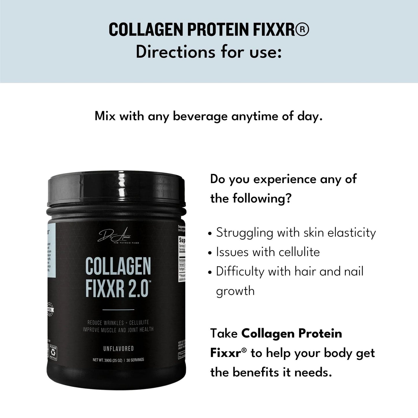 Fixxr Collagen 2.0 by Dr. Amie Powder, 25 Servings