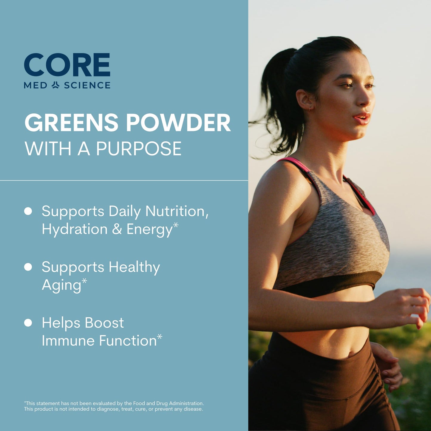 Core Med Science Greens Superfood Powder, 5.1 Ounce