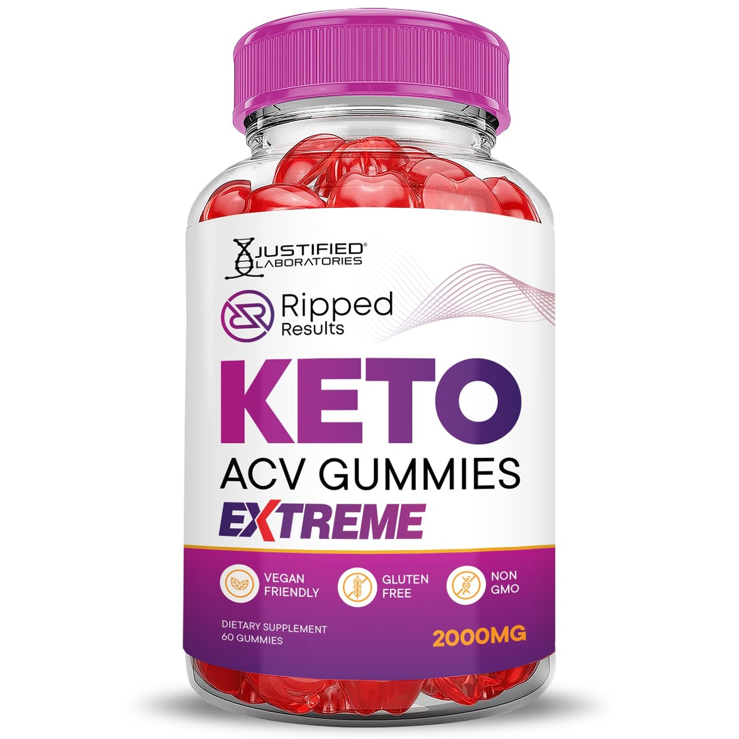 Justified Laboratories Ripped Results Keto ACV 600 Gummies